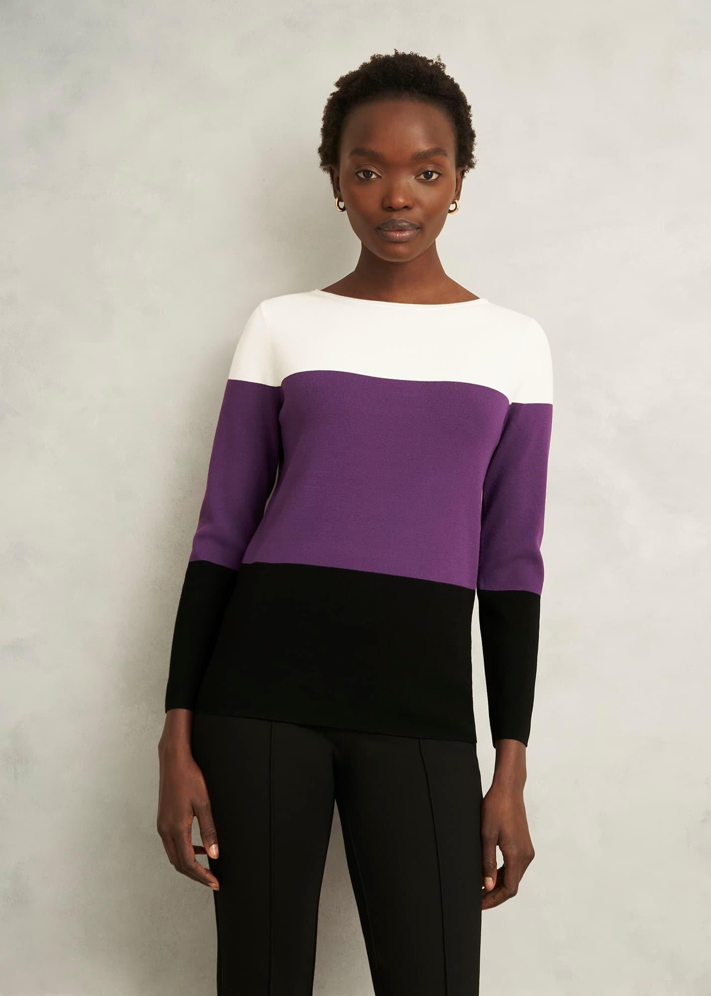 Alice Colour Block Crew Neck Knitted Jumper
