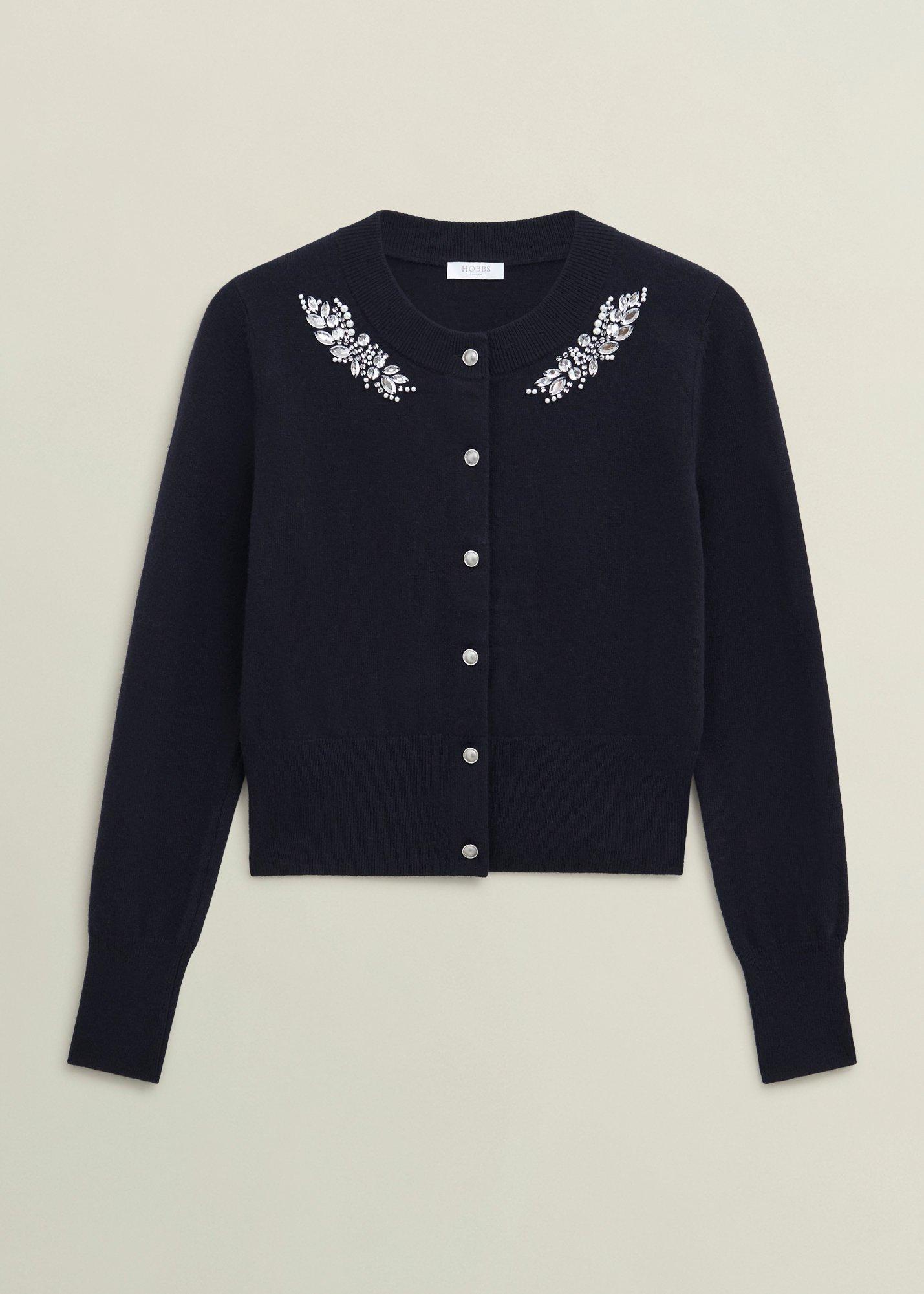 Penelope Wool Blend Gem Detail Cardigan