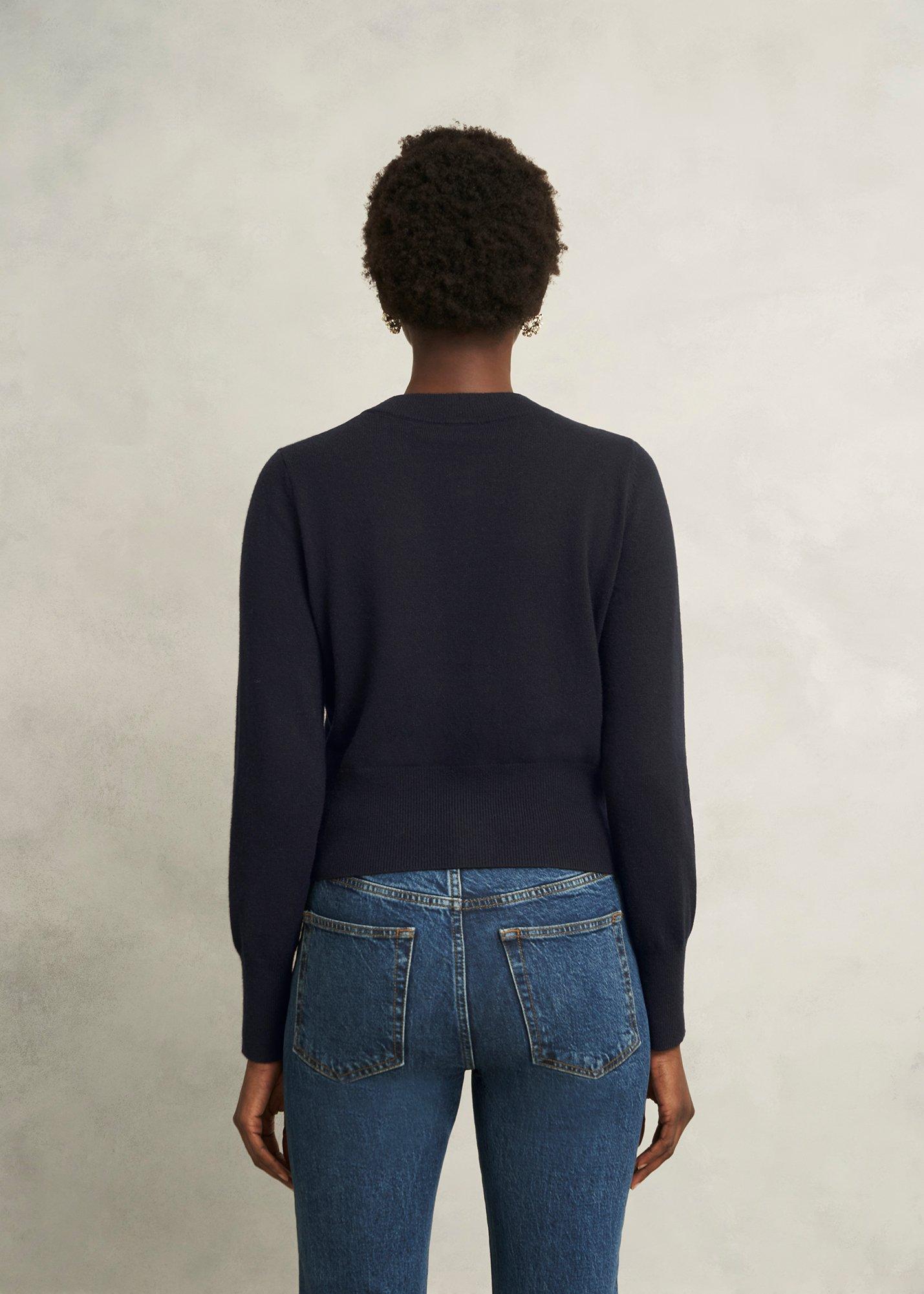 Penelope Wool Blend Gem Detail Cardigan, Hobbs Navy, hi-res