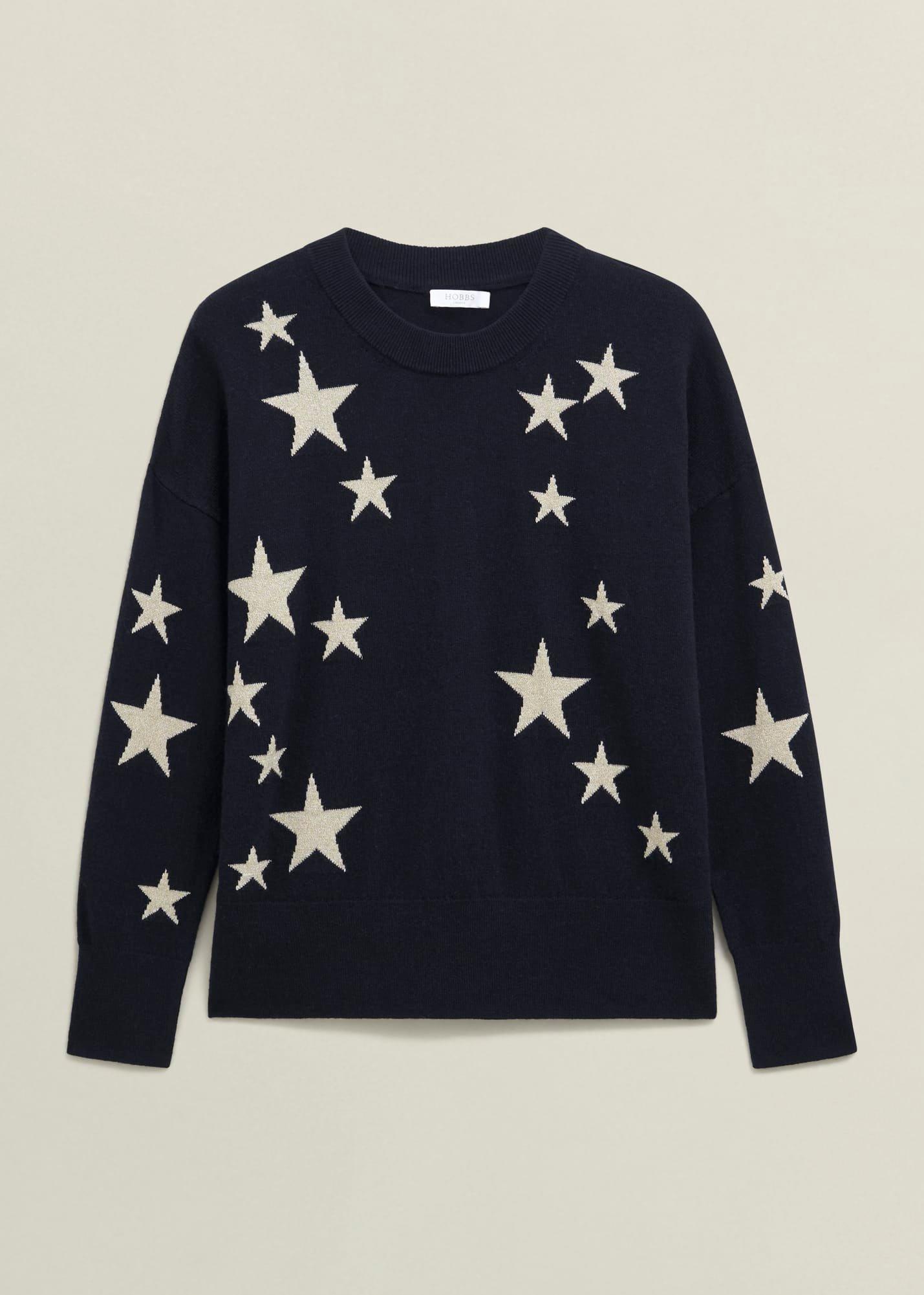 Arnelle Wool Blend Star Print Knitted Jumper