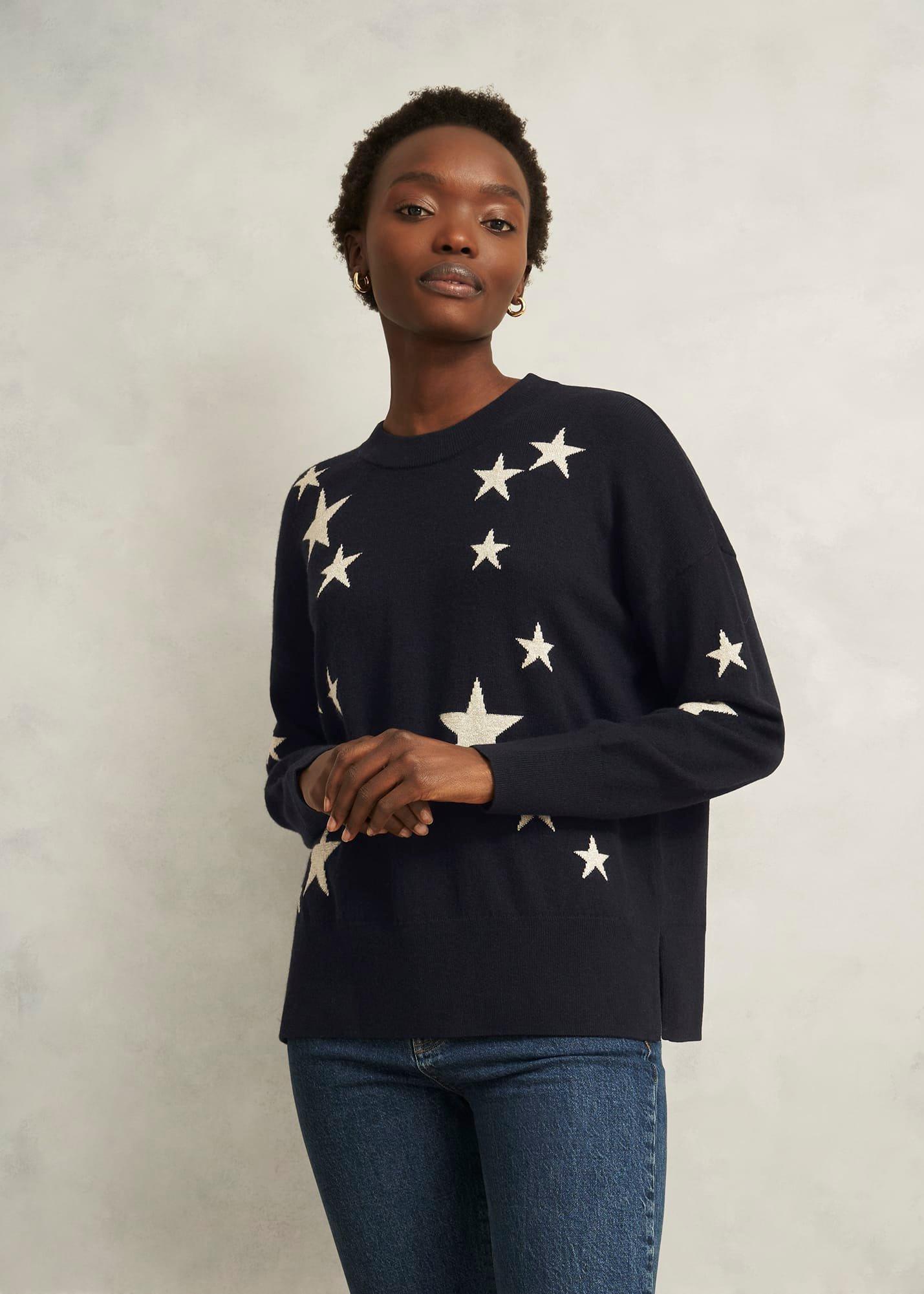Arnelle Wool Blend Star Print Knitted Jumper