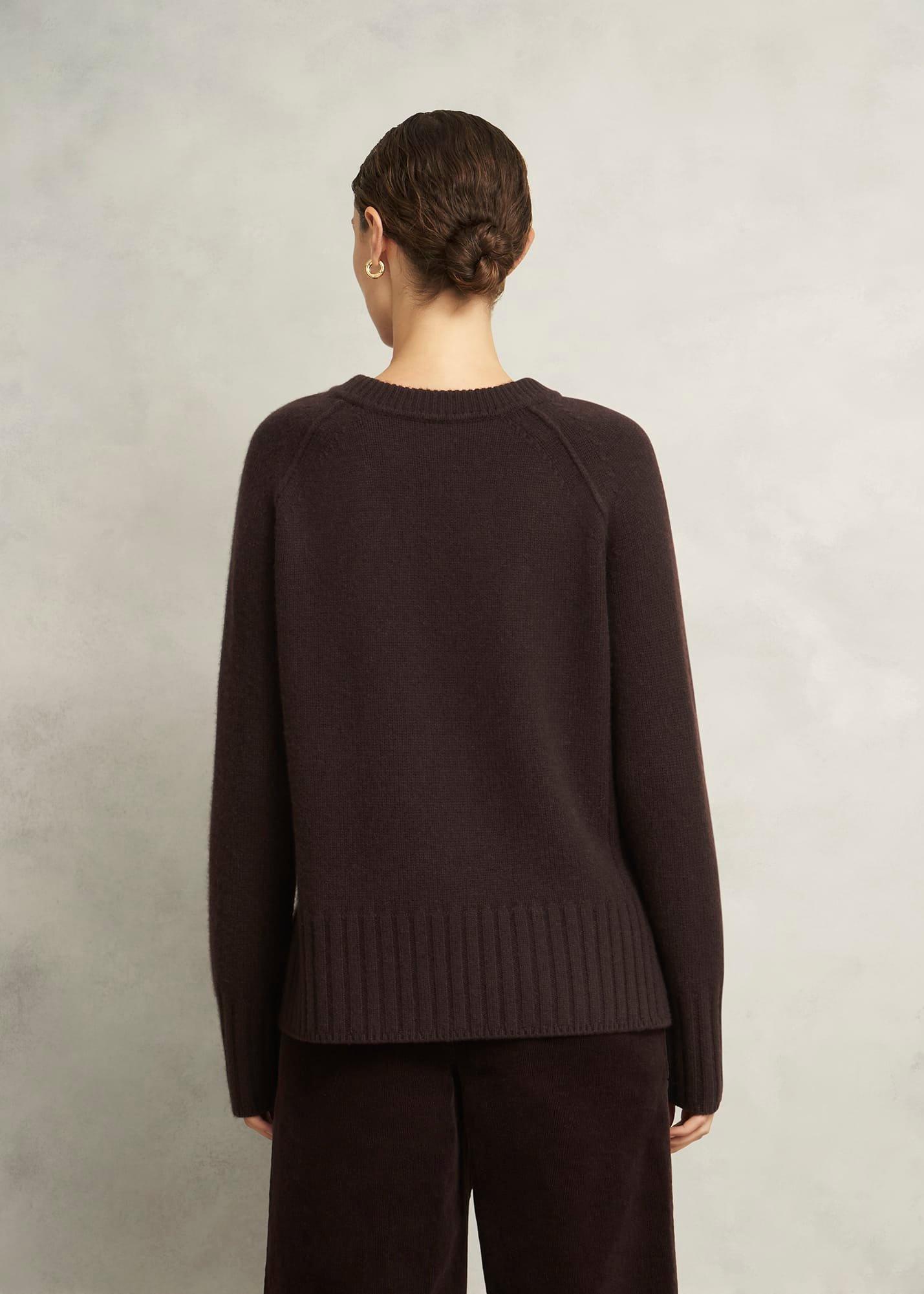 Mali Crew Neck Wool Jumper With Cashmere, Alder Brown, hi-res