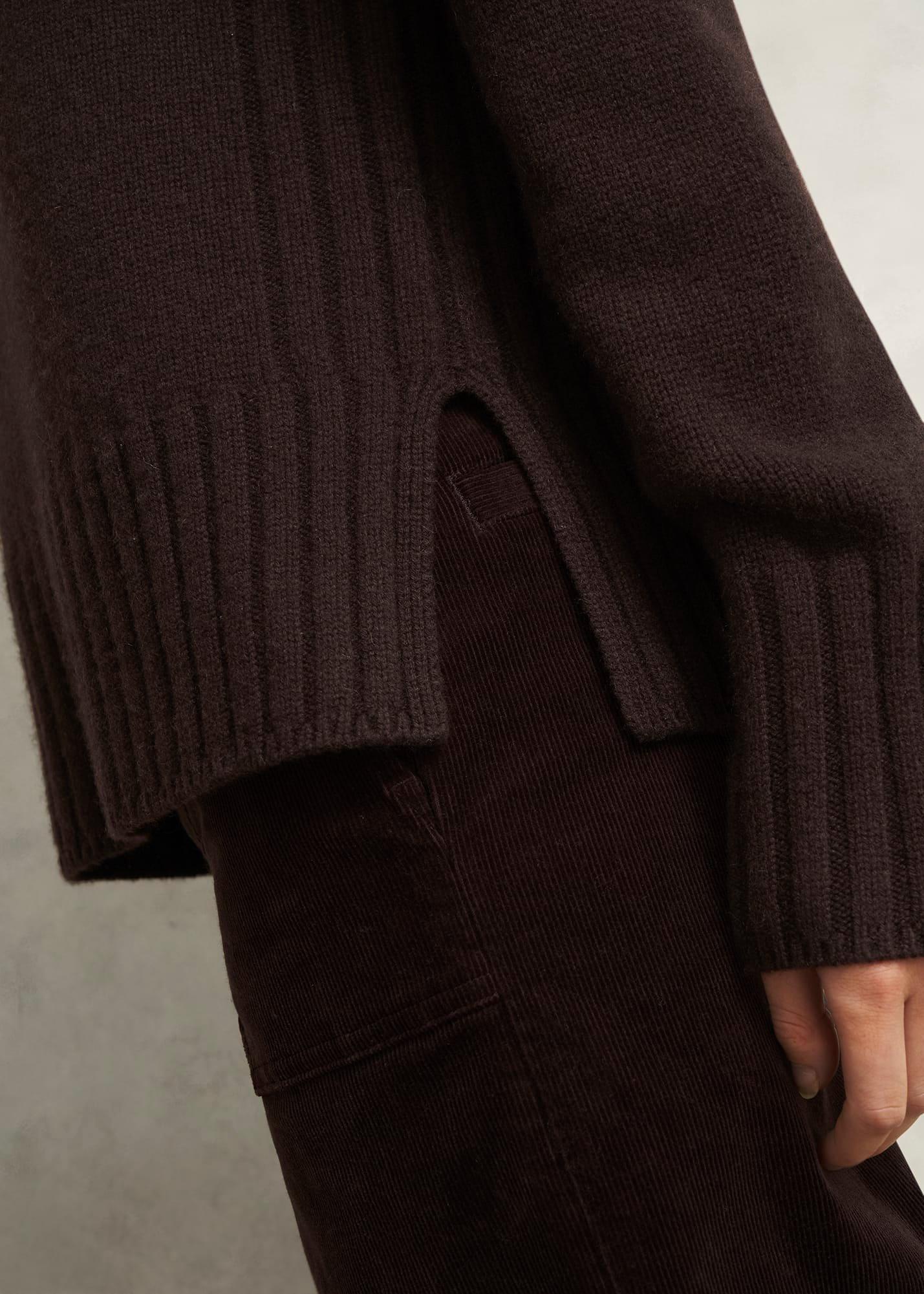 Mali Crew Neck Wool Jumper With Cashmere, Alder Brown, hi-res