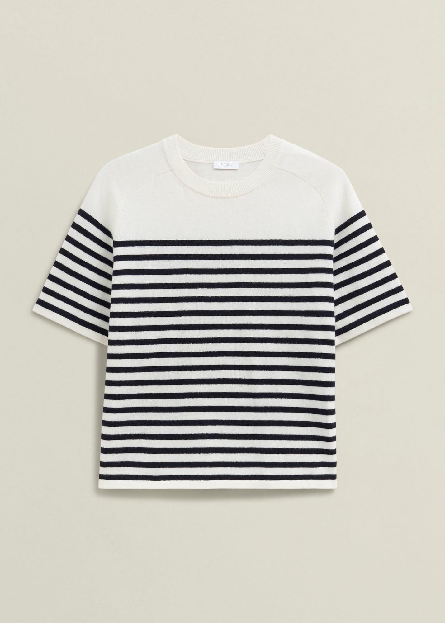 Ivory Demi Wool Blend Short Sleeve Knitted T-Shirt