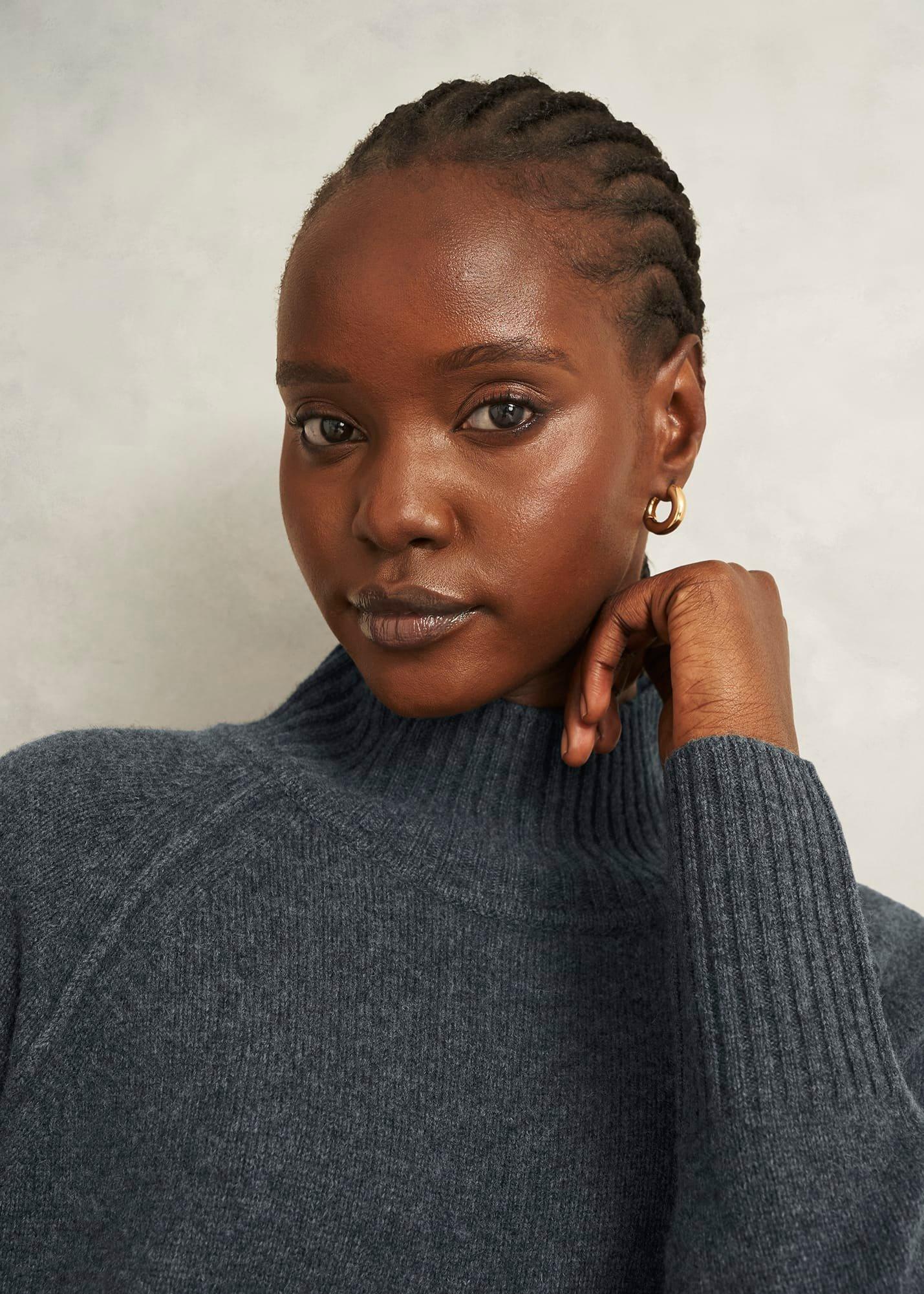 Lorraine Knit Dress, Charcoal Grey, hi-res