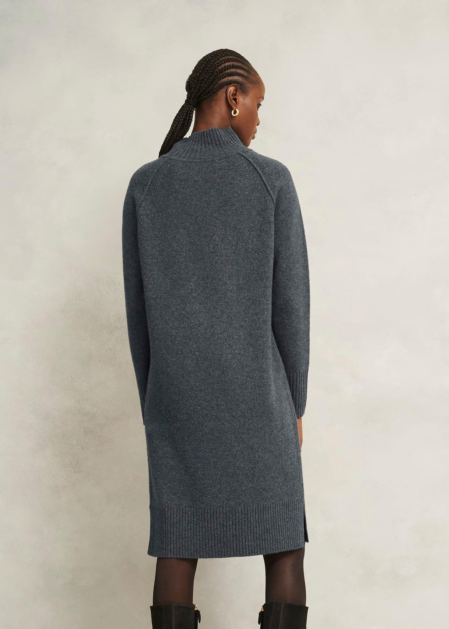 Lorraine Knit Dress, Charcoal Grey, hi-res