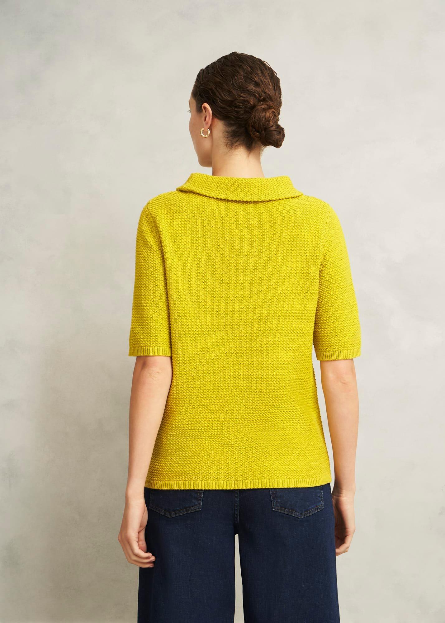 Camilla Cotton Sweater, Gold Chartreuse, hi-res