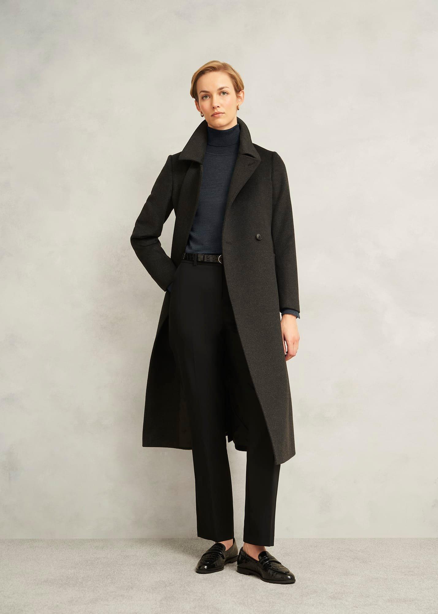 Lara Merino Rollneck Jumper, Charcoal Grey, hi-res