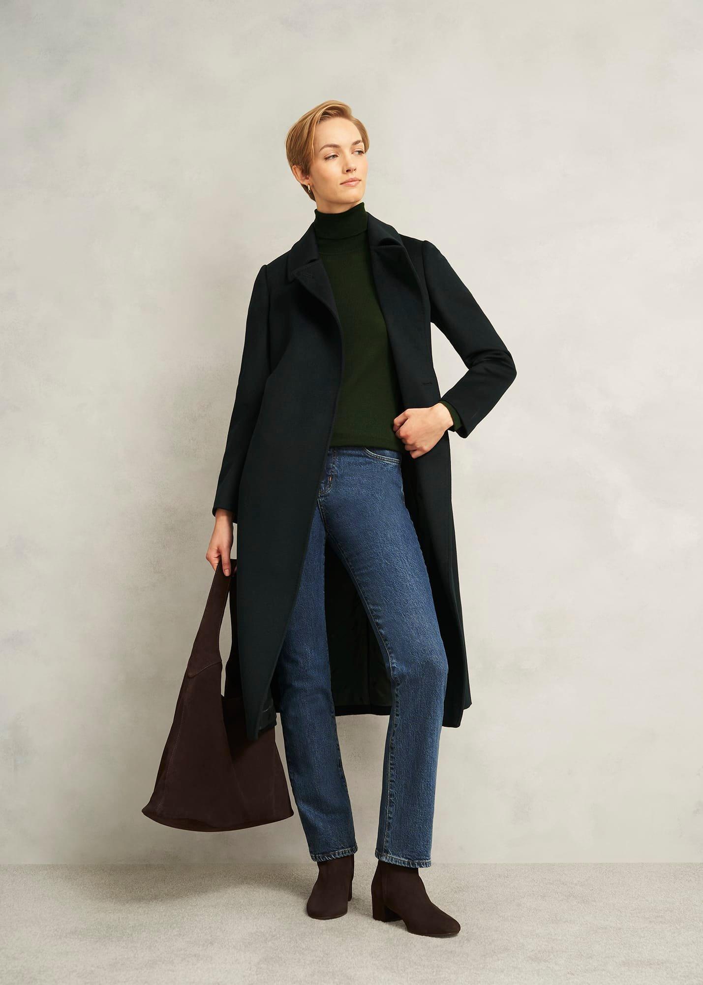 Lara Merino Rollneck Jumper, Yew Green, hi-res