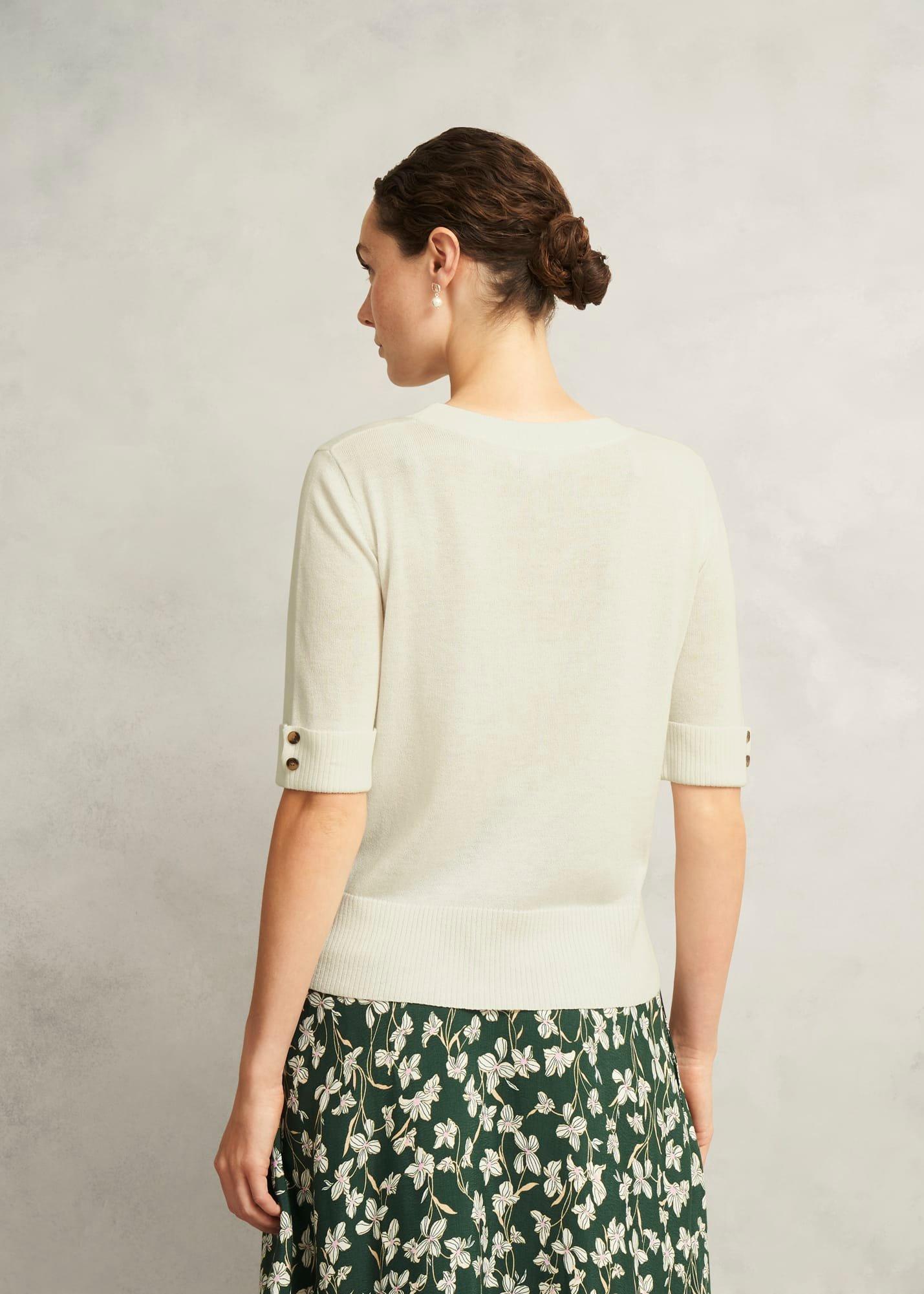 Leanne Knitted Top with Wool, Hobbs Ivory, hi-res