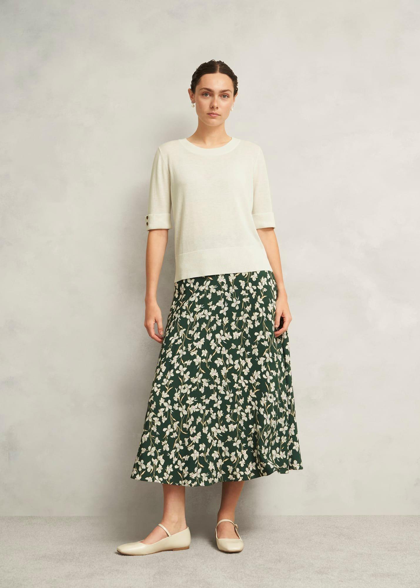 Leanne Knitted Top with Wool, Hobbs Ivory, hi-res