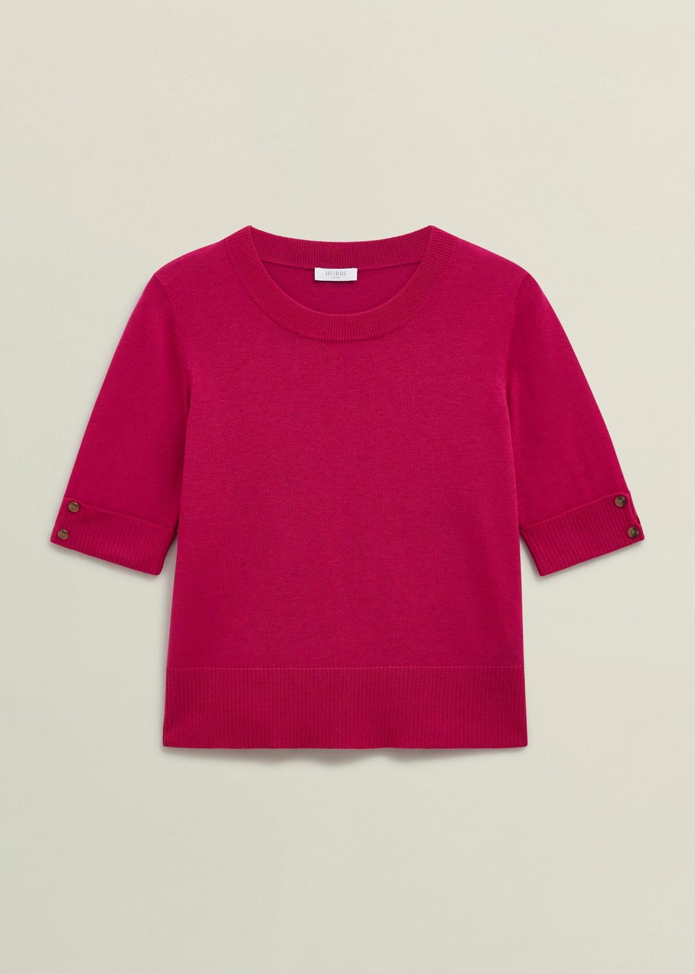 Leanne Knitted Top With Wool, Zinnia Pink, hi-res