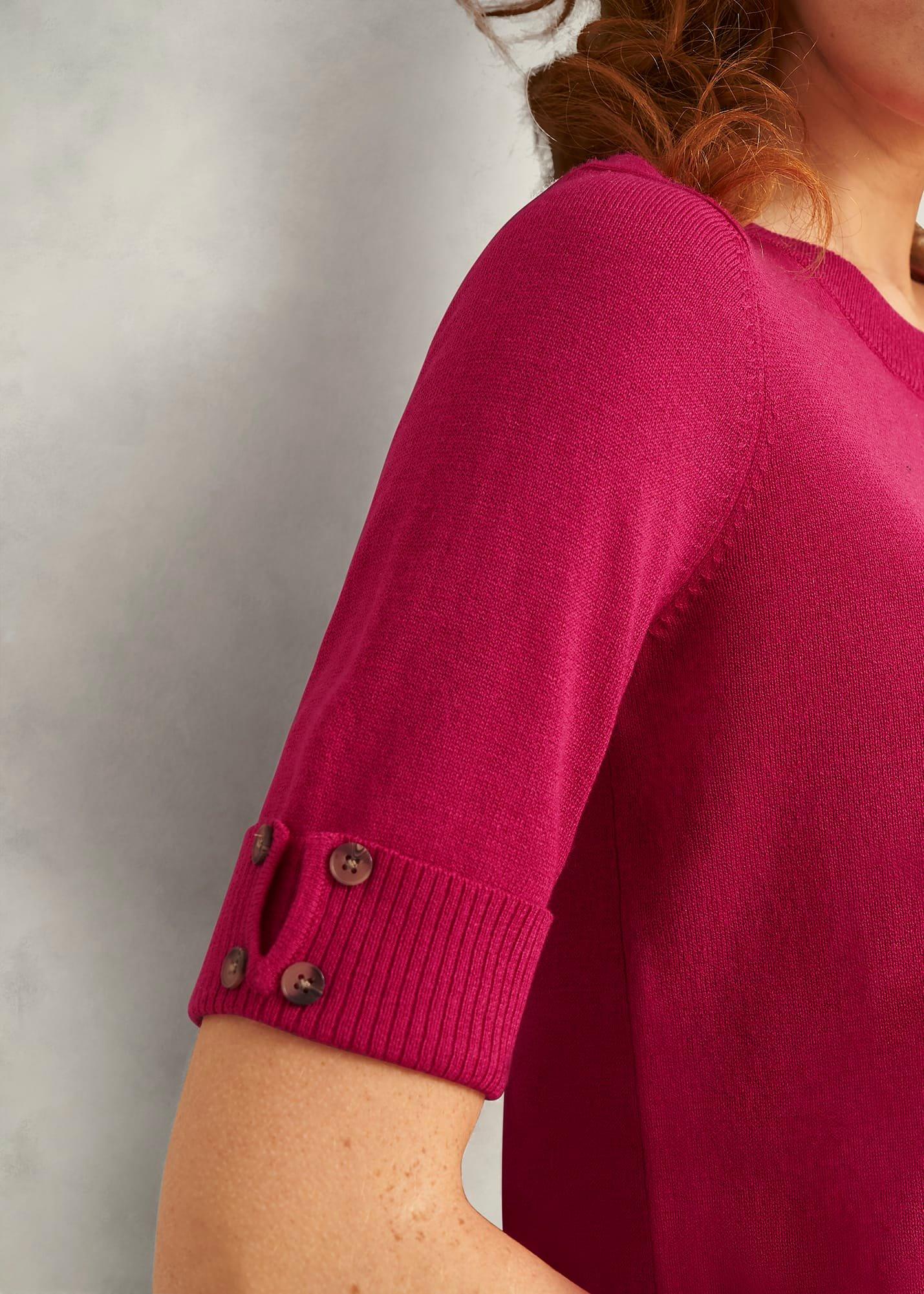 Leanne Knitted Top With Wool, Zinnia Pink, hi-res