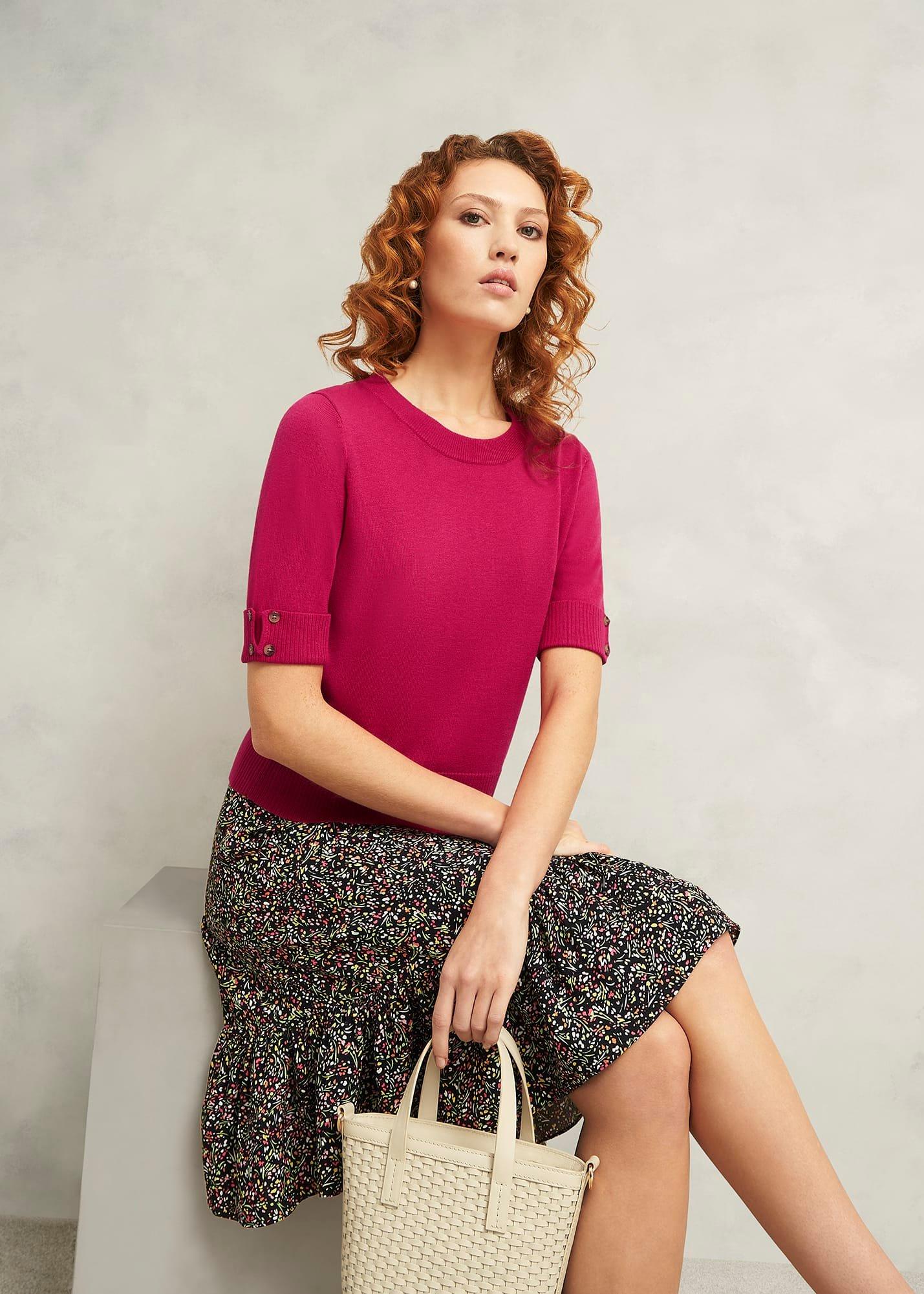 Leanne Knitted Top With Wool, Zinnia Pink, hi-res