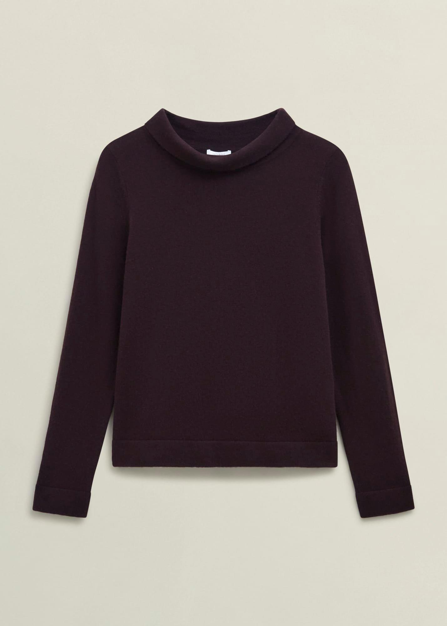 Brown Audrey Cashmere Blend Roll Neck Jumper