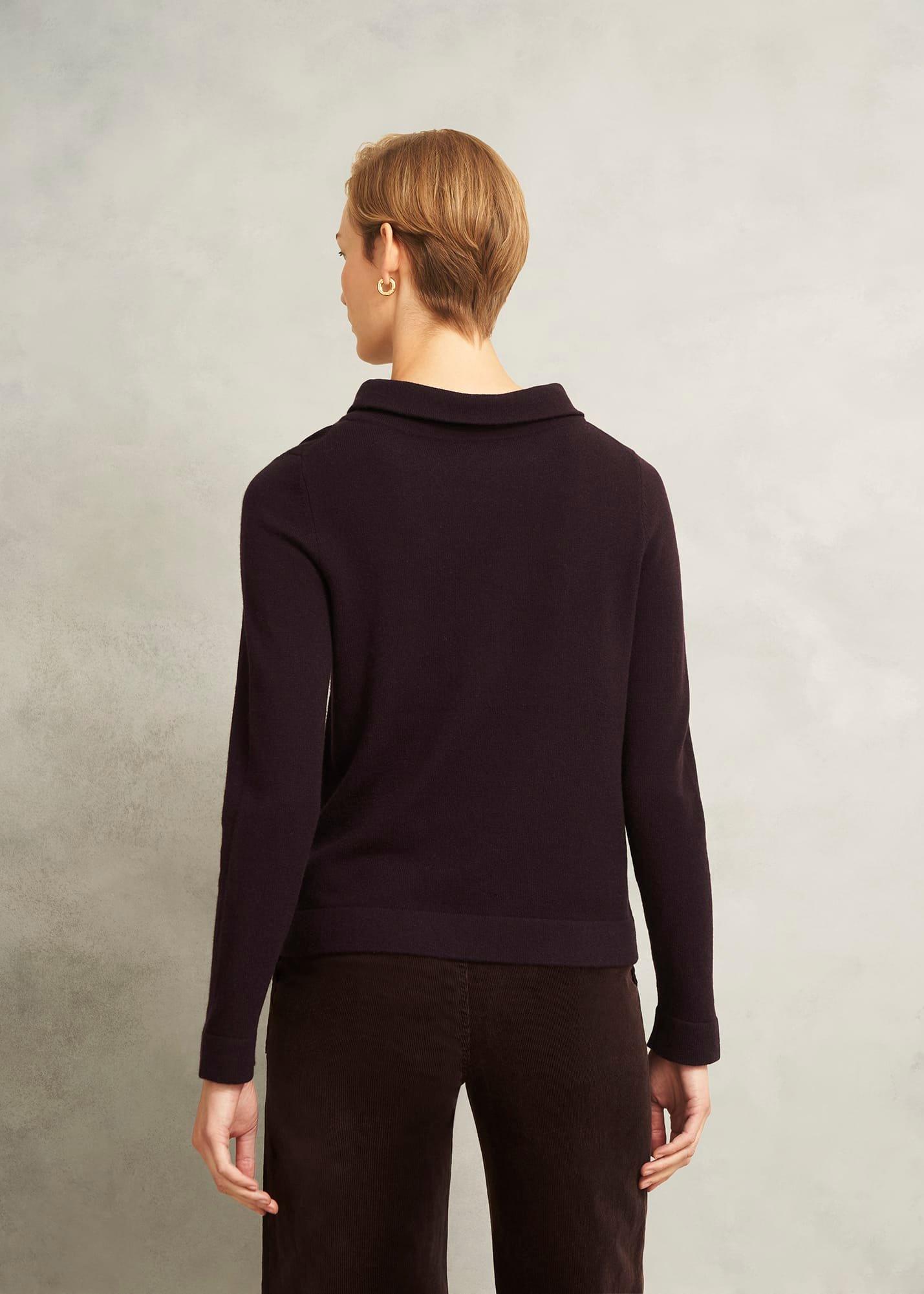 Brown Audrey Cashmere Blend Roll Neck Jumper, Deep Brown, hi-res