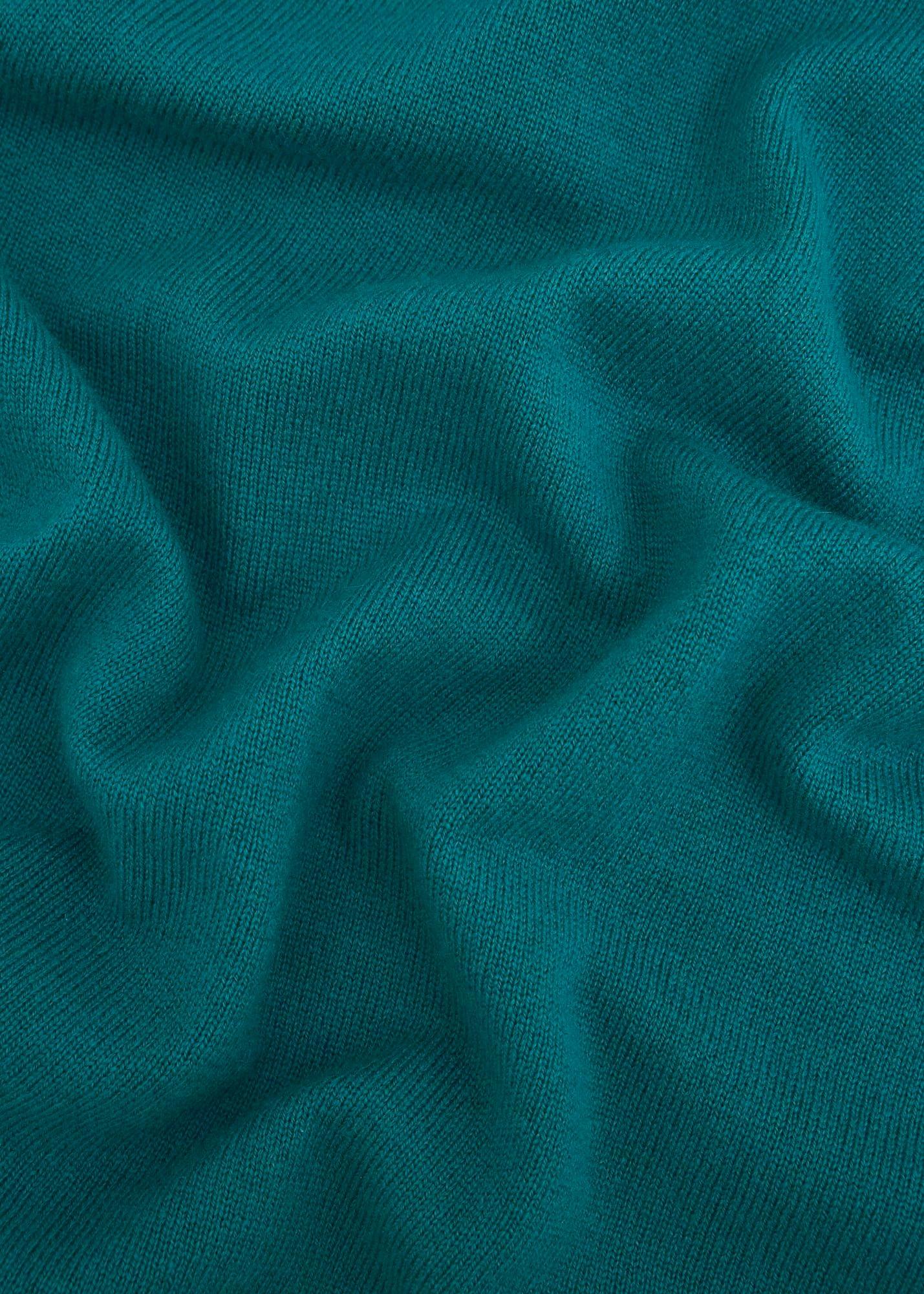 Dark Green Audrey Cashmere Blend Roll Neck Jumper, Deep Lake Green, hi-res