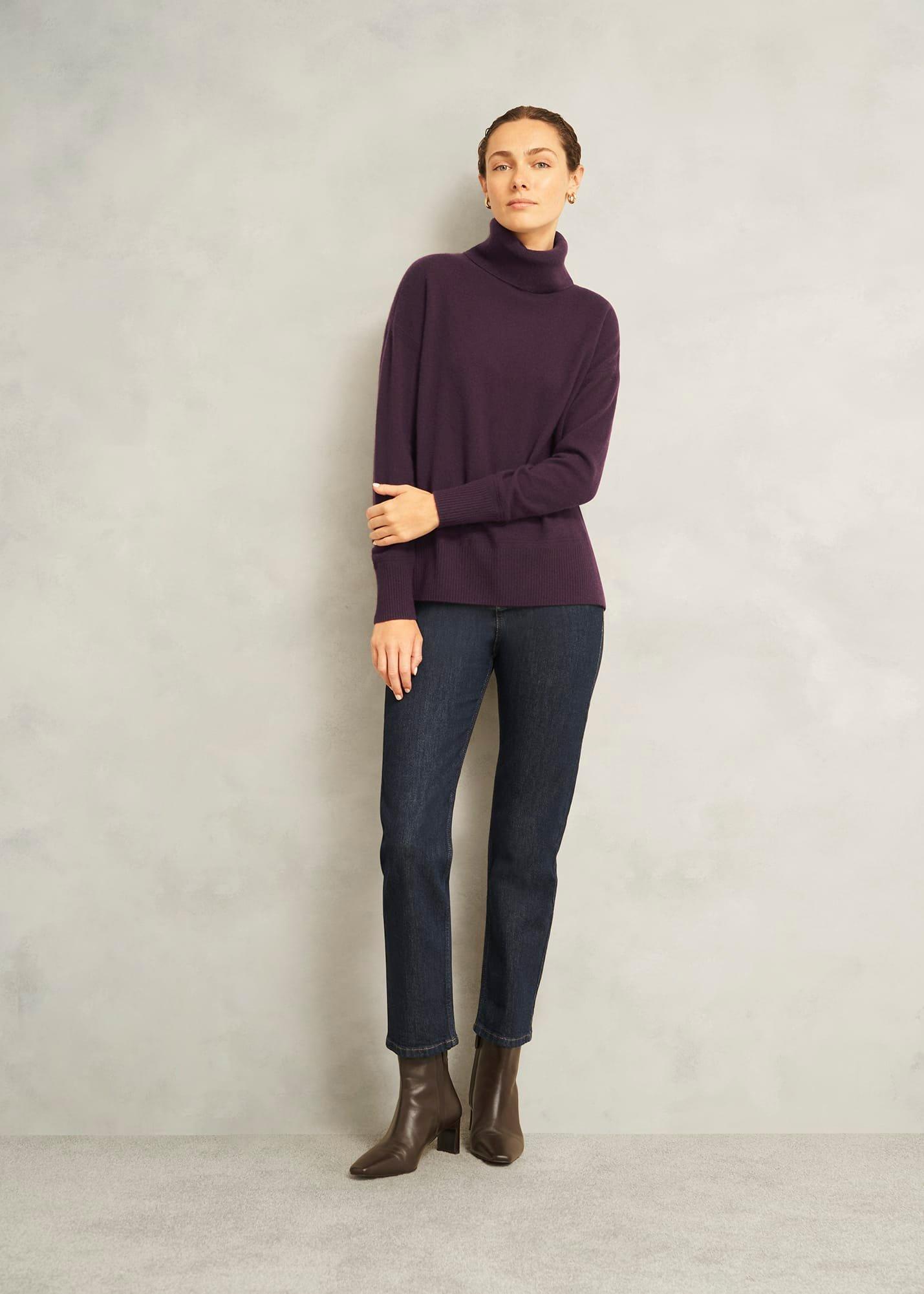 Delora Cashmere Jumper, Malbec Purple, hi-res