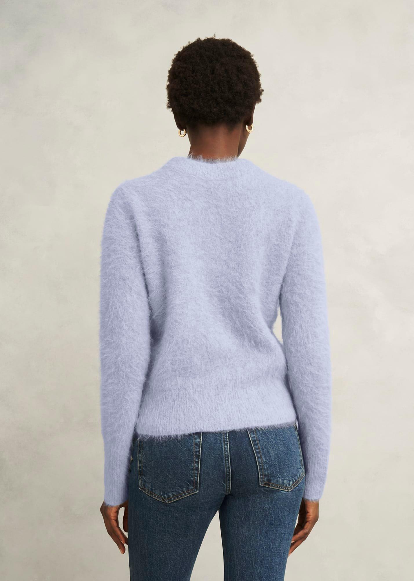Felicity Alpaca Blend Fluffy Brushed Jumper, Pale Blue Marl, hi-res