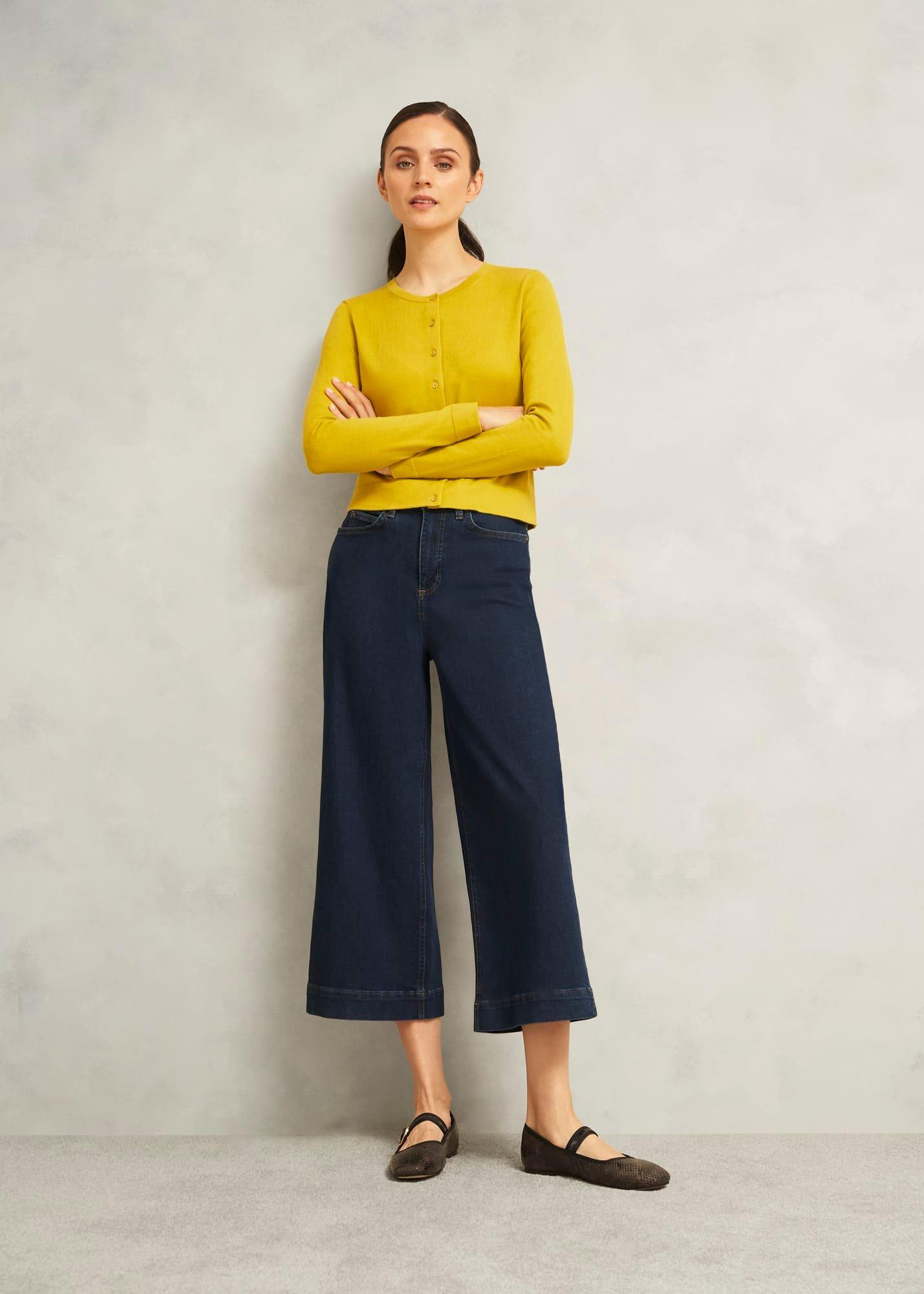 Michelle Cotton Cardigan, Gold Chartreuse, hi-res