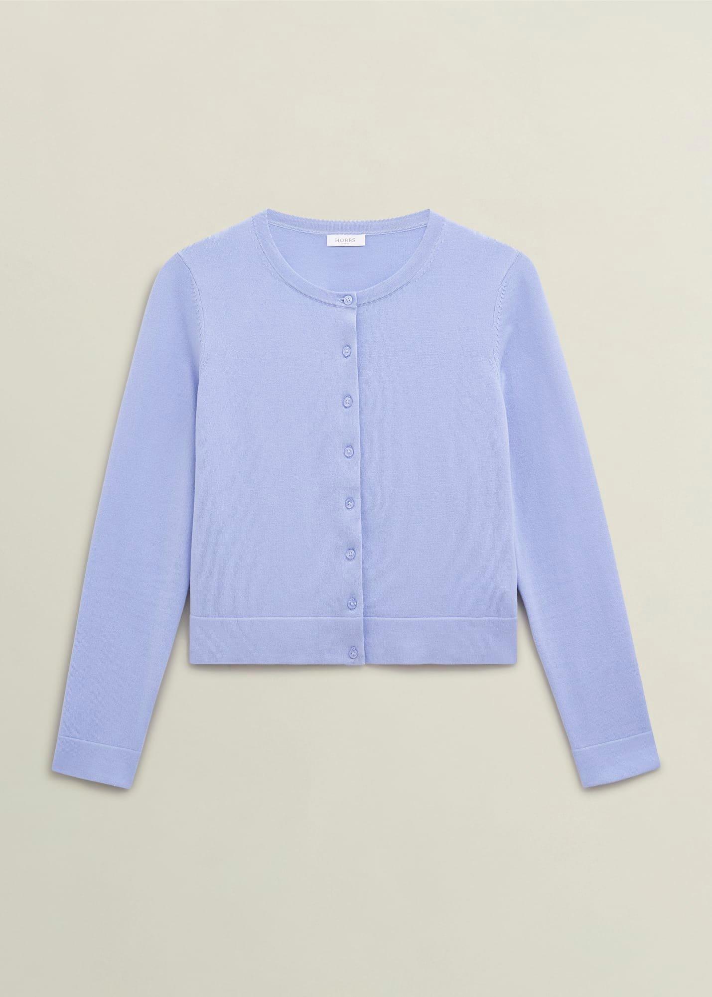 Michelle Cotton Cardigan, Maya Blue, hi-res