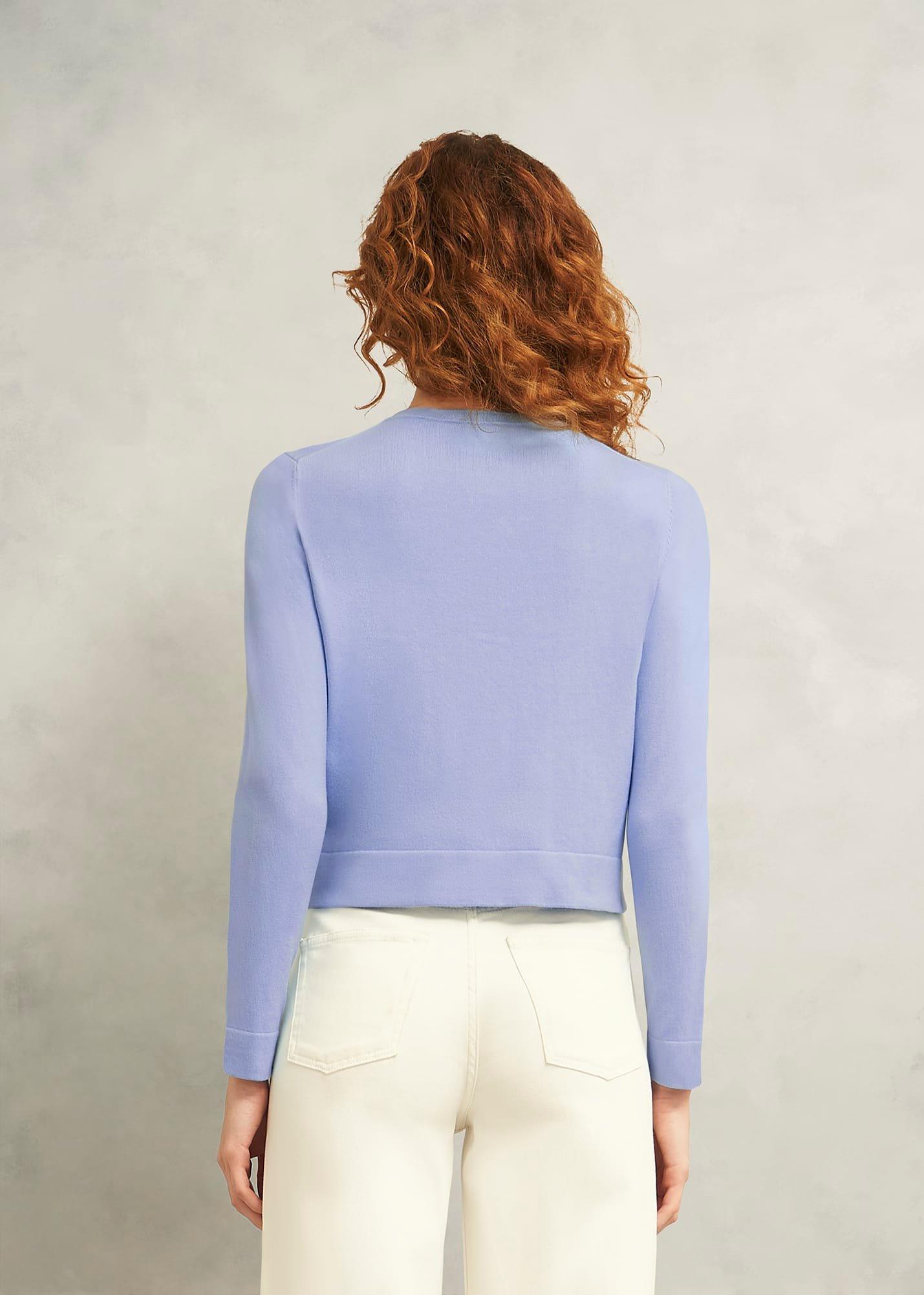 Michelle Cotton Cardigan, Maya Blue, hi-res