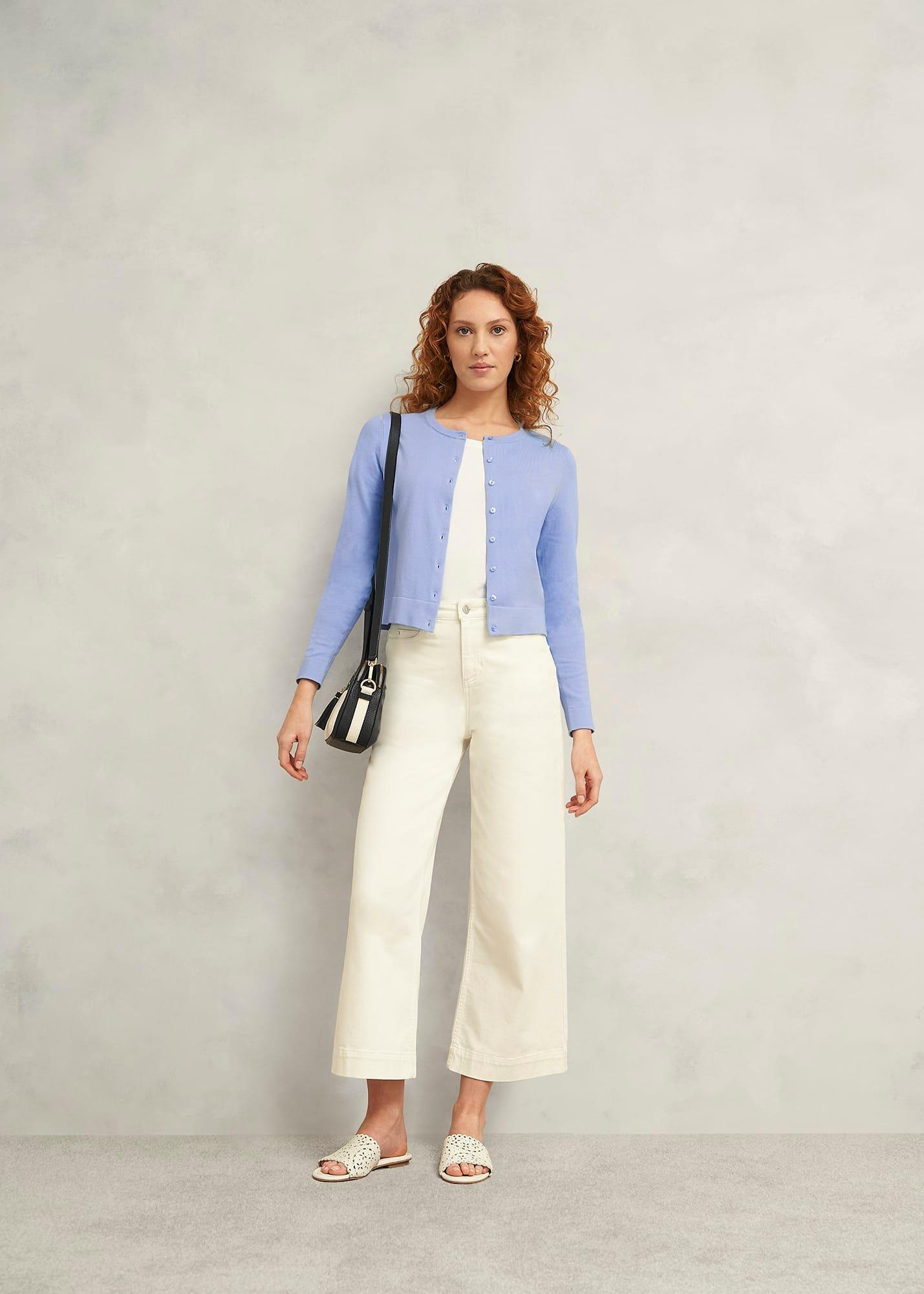 Michelle Cotton Cardigan, Maya Blue, hi-res