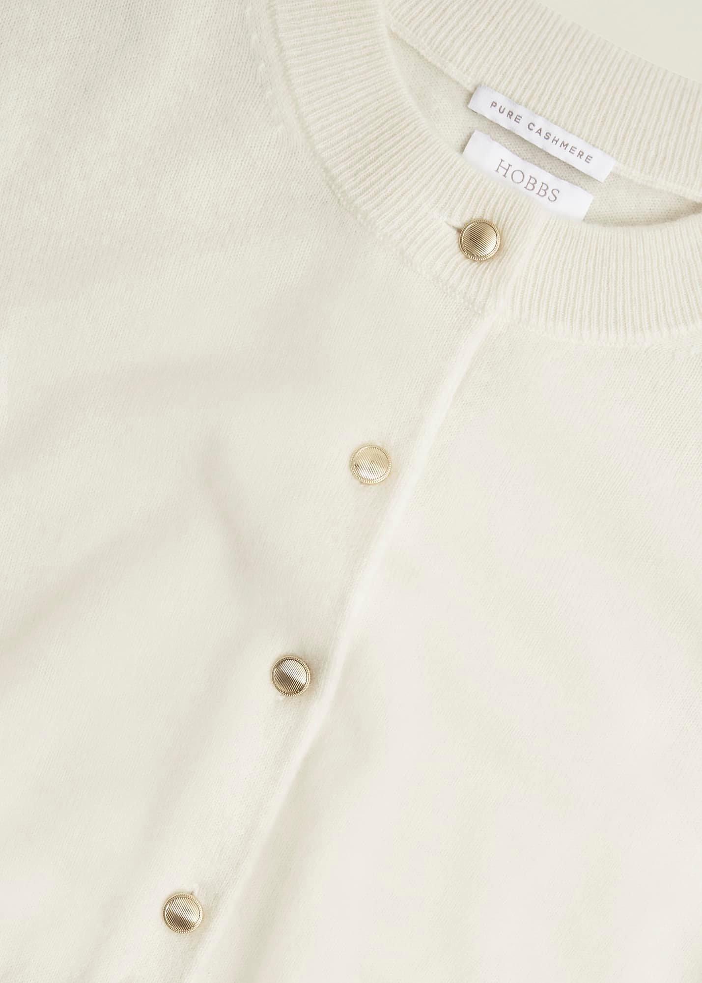 Monica Cashmere Cardigan, Warm Ivory, hi-res