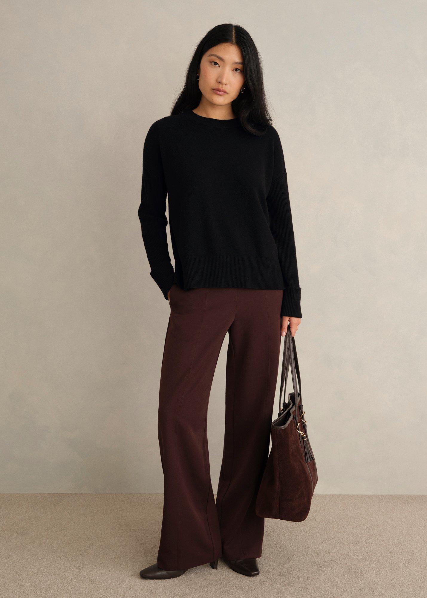 Darla Wool Blend Knitted Jumper, Black, hi-res