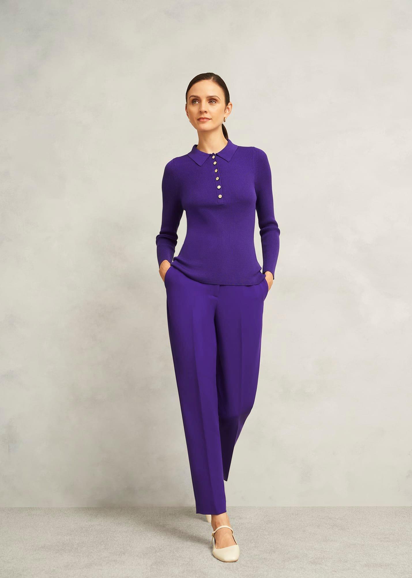 Purple Fara Ribbed Knitted Shirt, Future Purple, hi-res