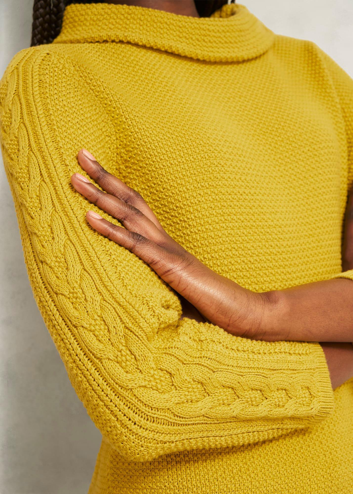 Camilla Cotton Jumper, Gold Chartreuse, hi-res