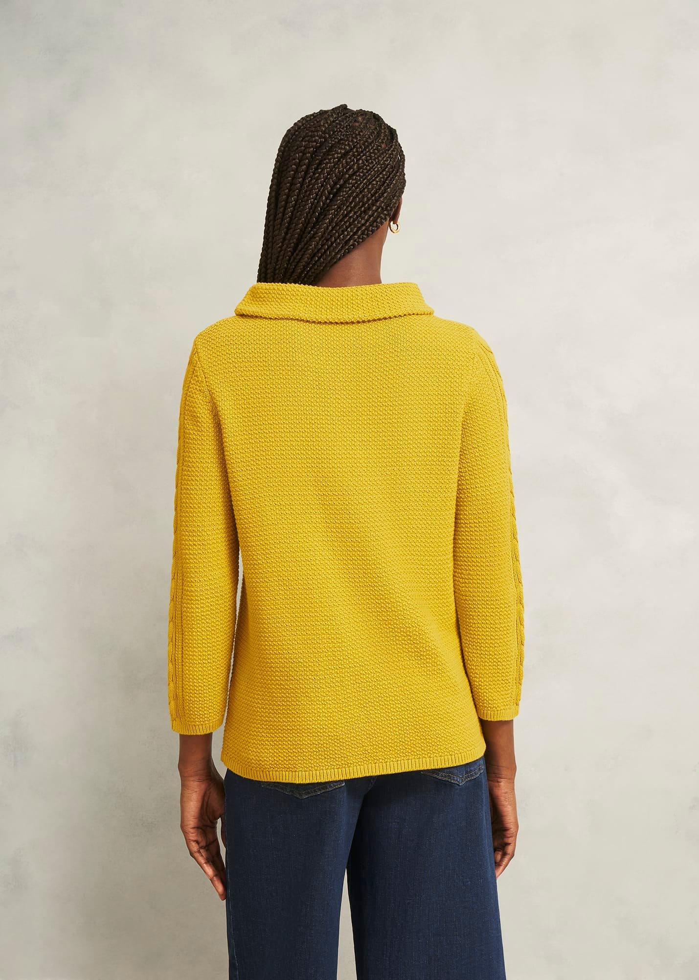 Camilla Cotton Jumper, Gold Chartreuse, hi-res
