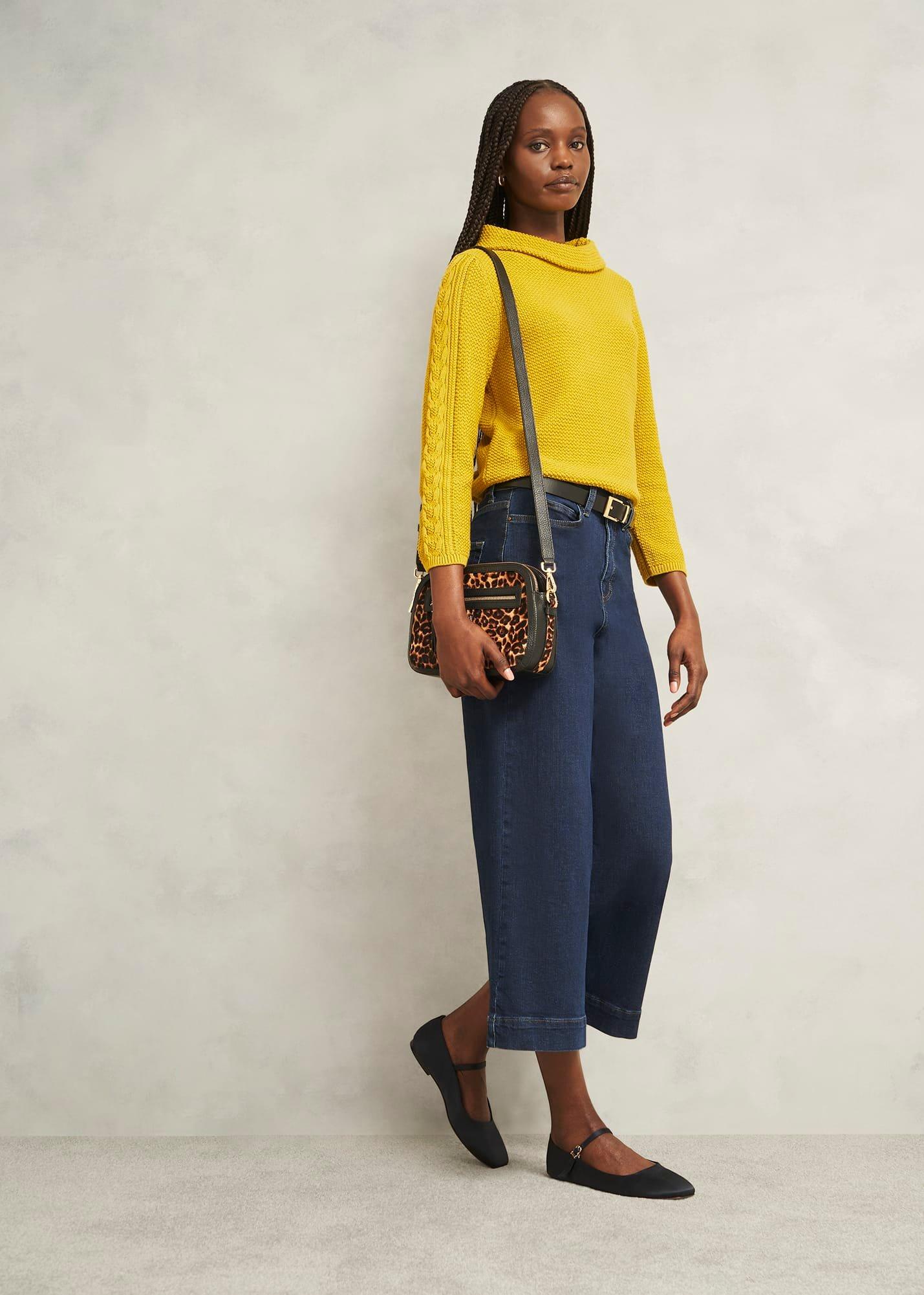 Camilla Cotton Jumper, Gold Chartreuse, hi-res