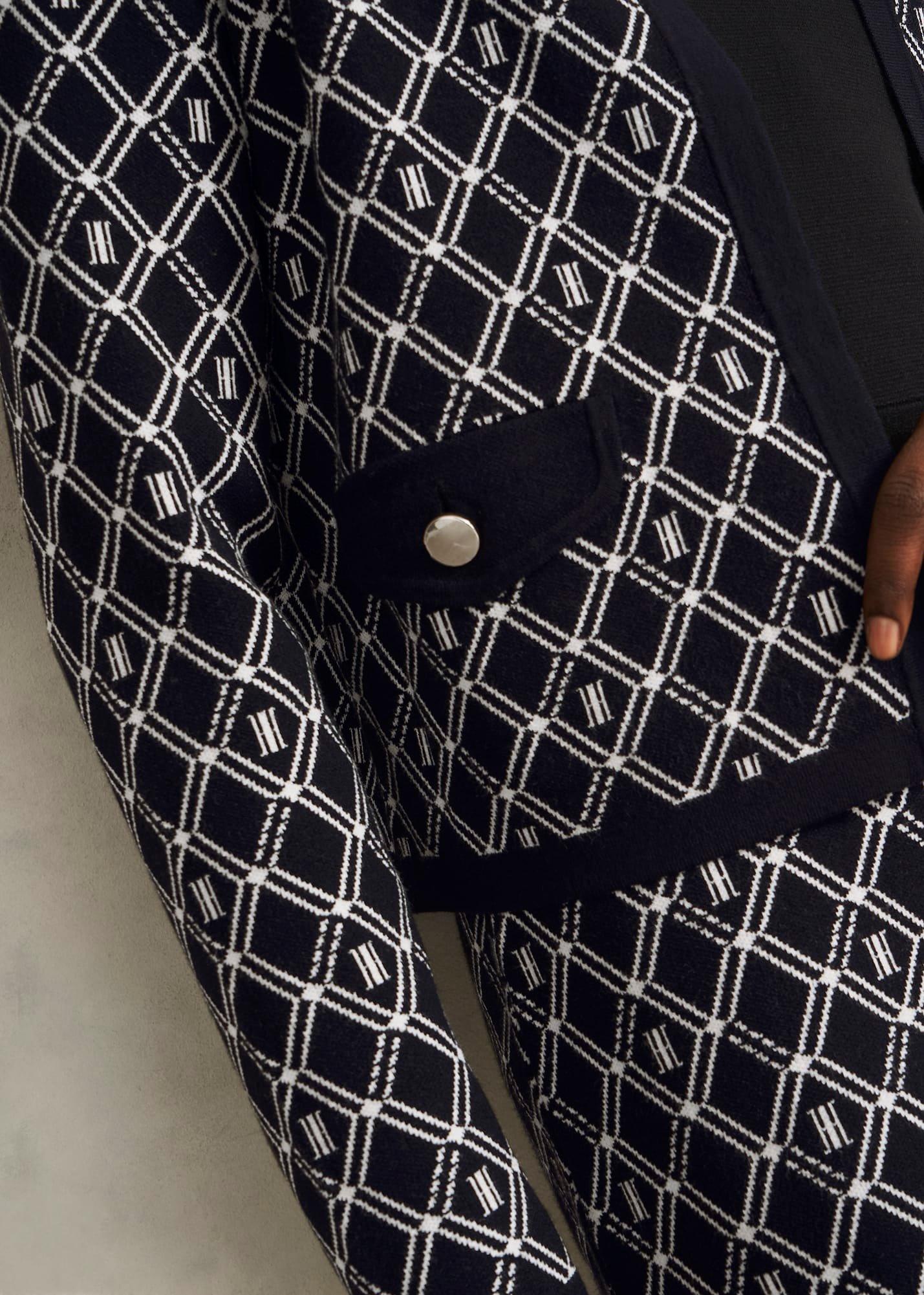 Perrie Knitted Jacket, Navy Ivory, hi-res