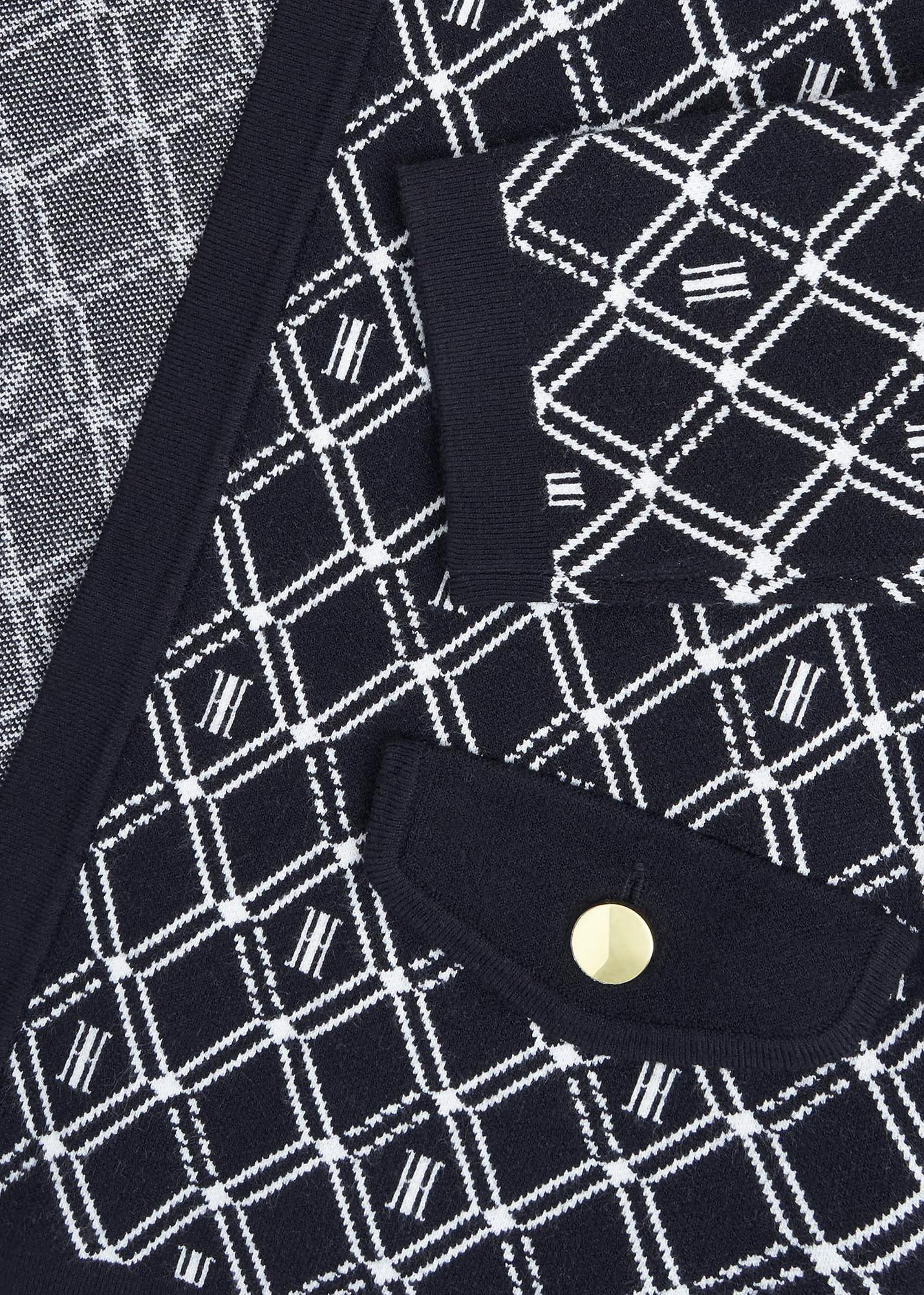 Perrie Knitted Jacket, Navy Ivory, hi-res