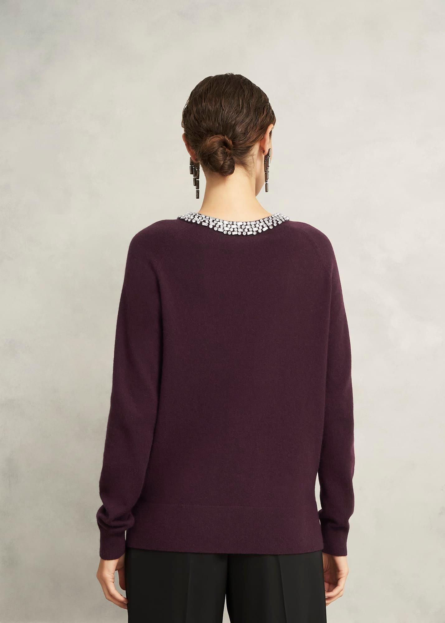 Sherry Wool Blend Gem Detail Jumper, Malbec Purple, hi-res