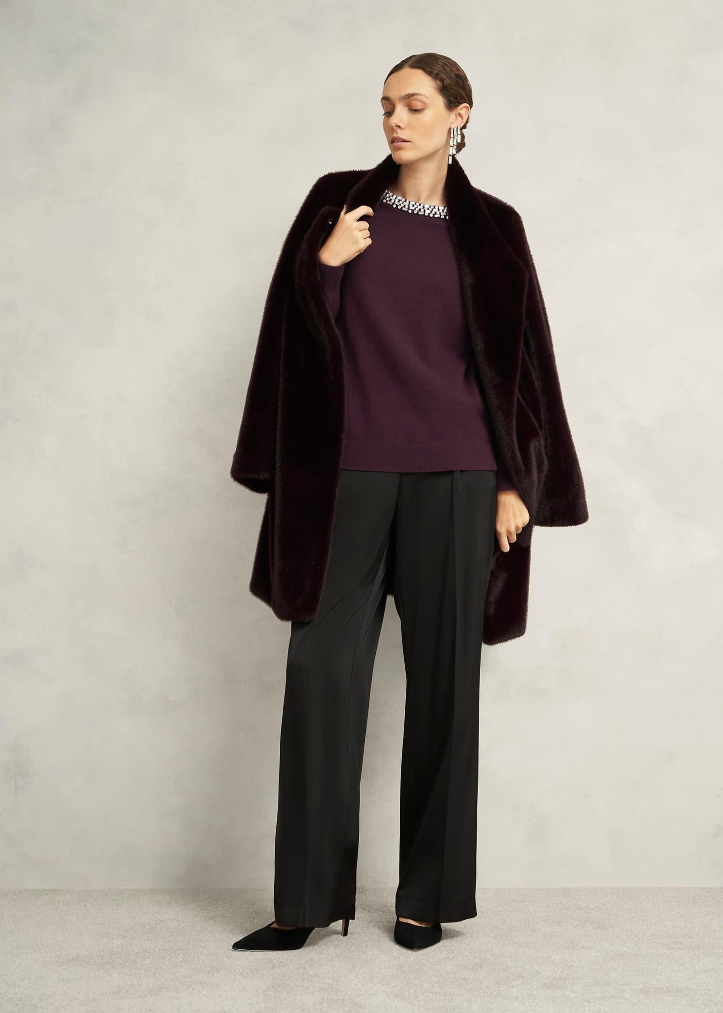 Sherry Wool Blend Gem Detail Jumper, Malbec Purple, hi-res