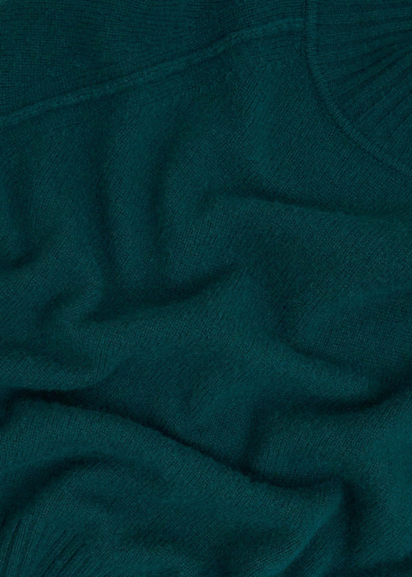 Dark Green Lorraine Wool Blend Turtle Neck Knitted Jumper, Ponderosa Green, hi-res