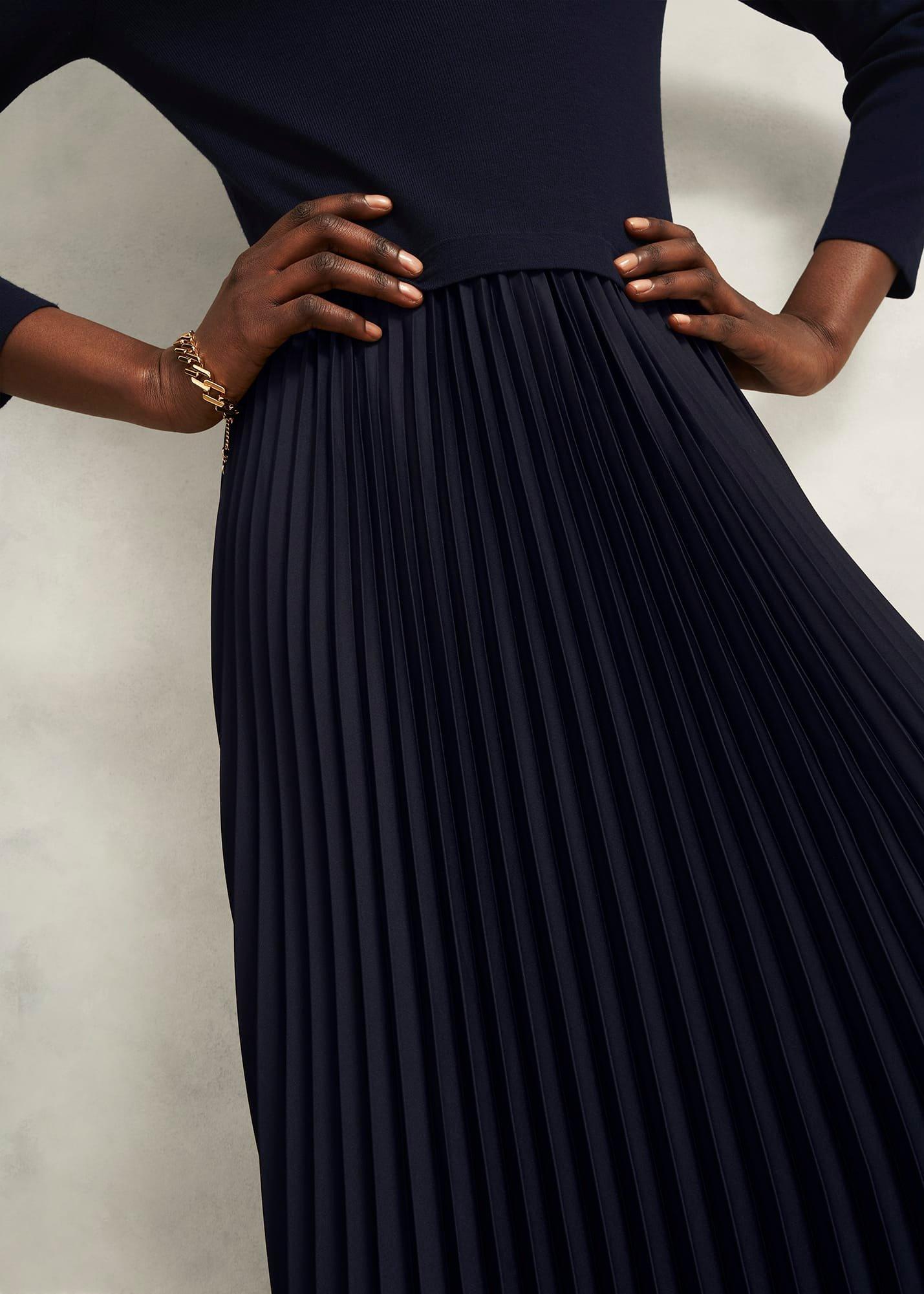 Lucinda Knitted Dress, Hobbs Navy, hi-res