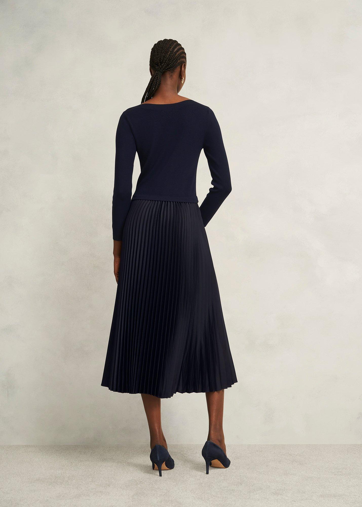 Petite Lucinda Dress, Hobbs Navy, hi-res