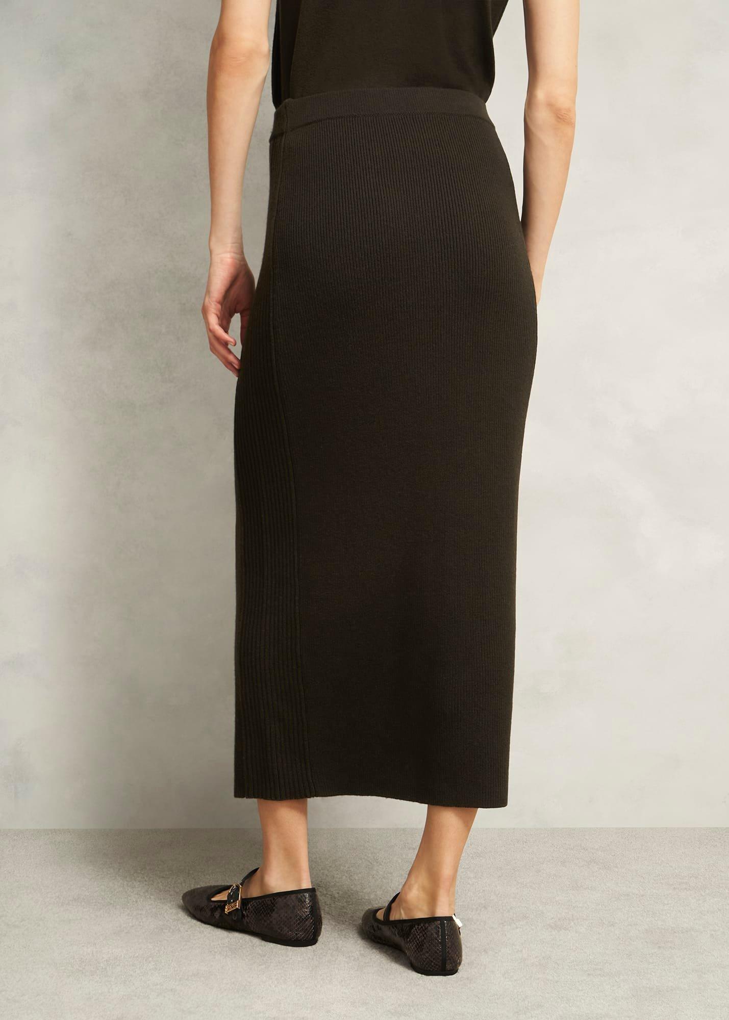 Wentworth Knit Skirt, Dark Olive, hi-res