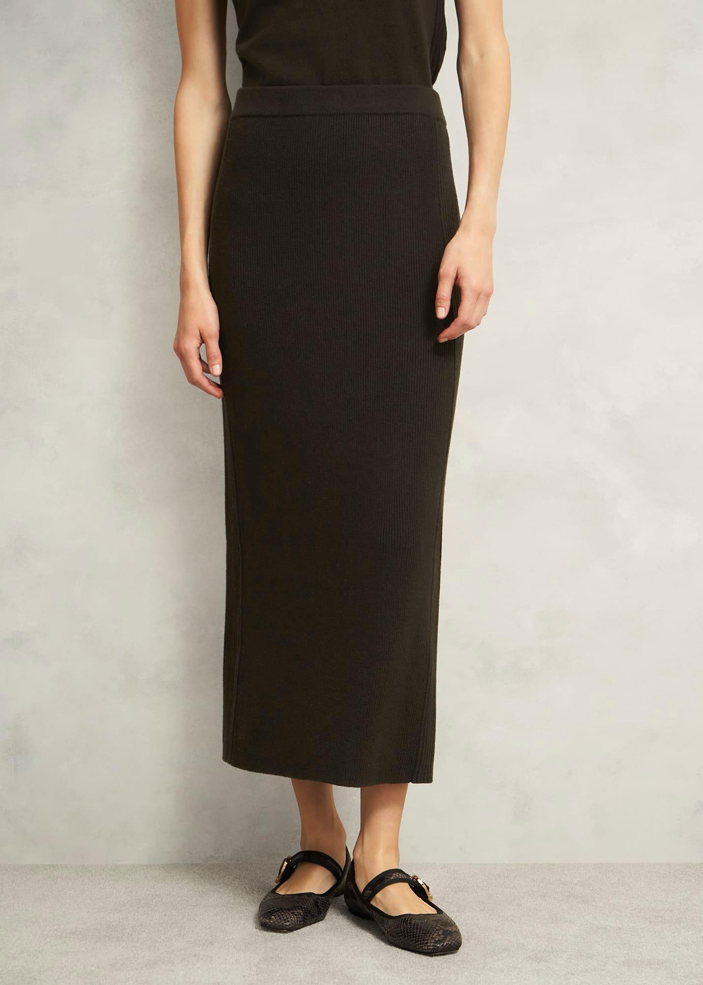 Wentworth Knit Skirt, Dark Olive, hi-res
