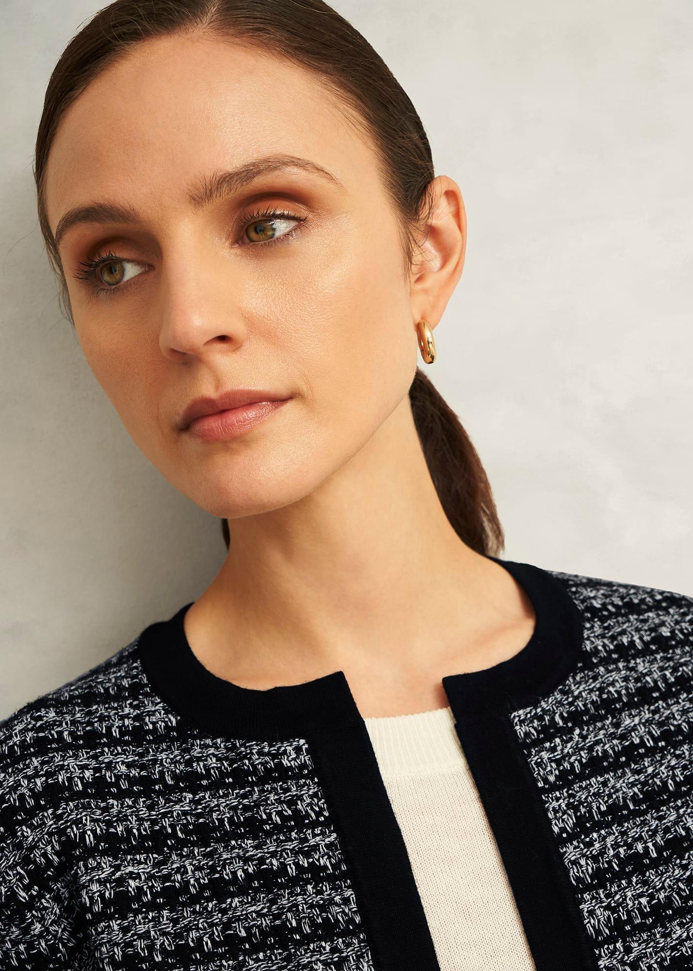 Monochrome Audra Boucle Knitted Jacket, Black Ivory, hi-res