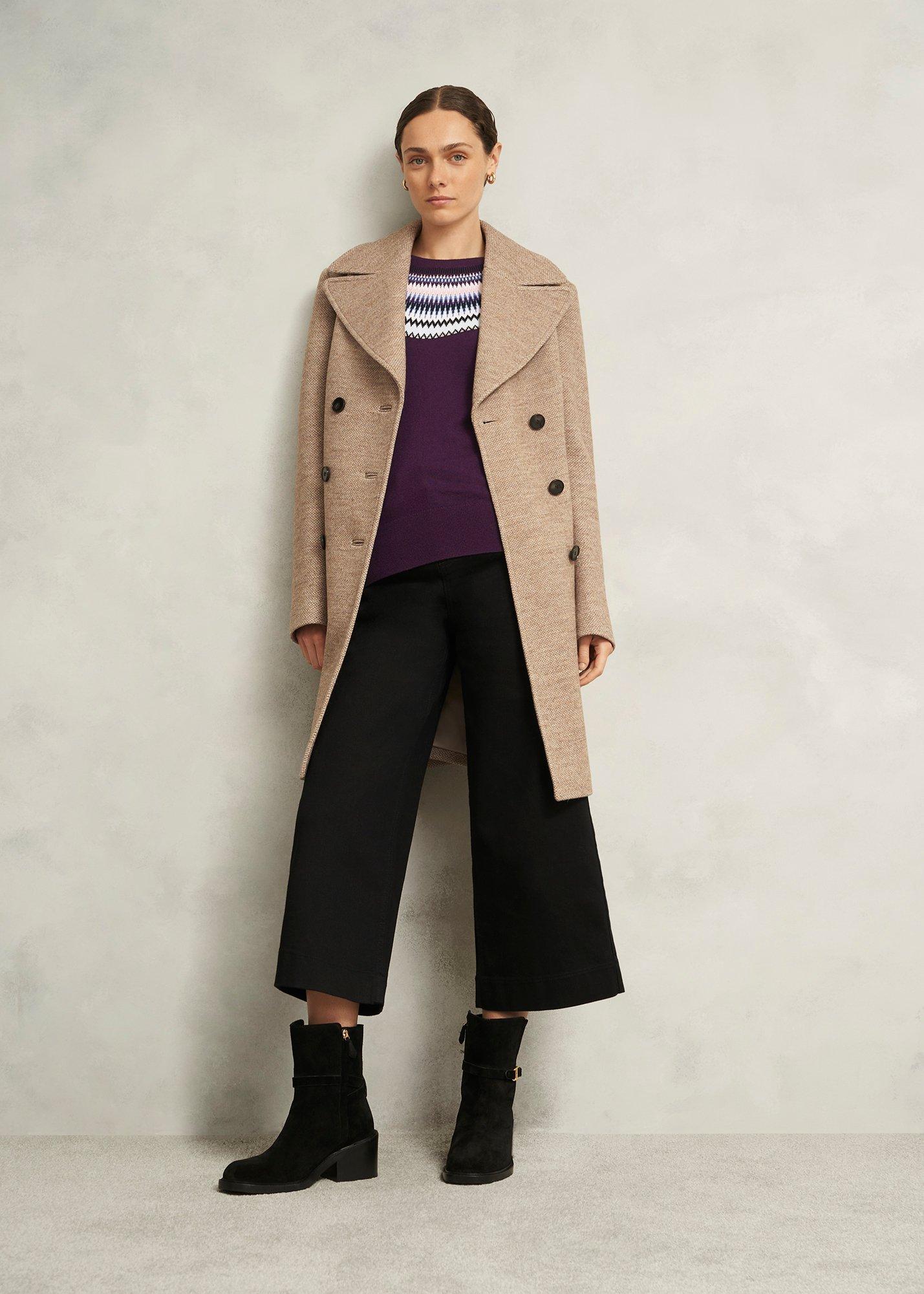 Purple Greta Wool Blend Fairisle Crew Neck Sweater, Vibrant Purple, hi-res