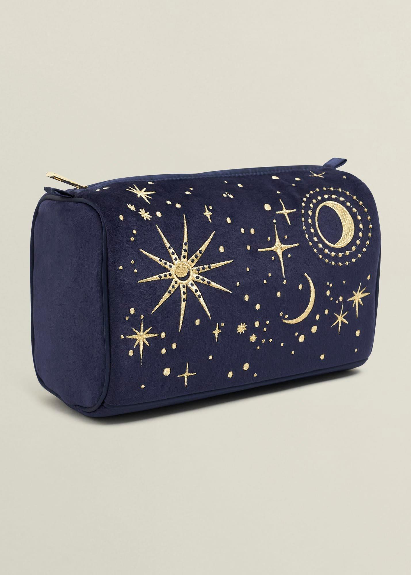 Aurelia Embroidered Velvet Washbag