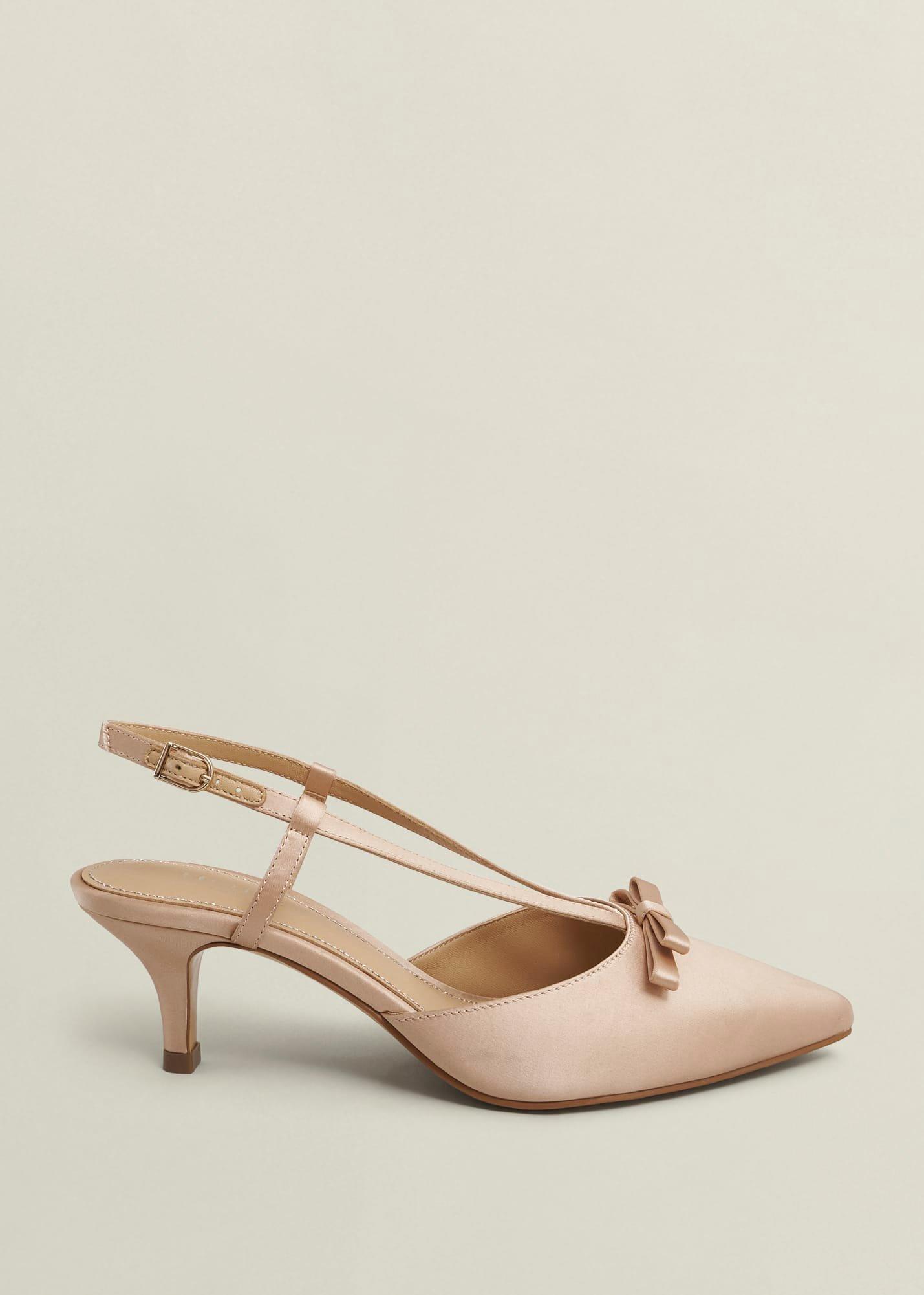Macie Satin Bow Slingbacks