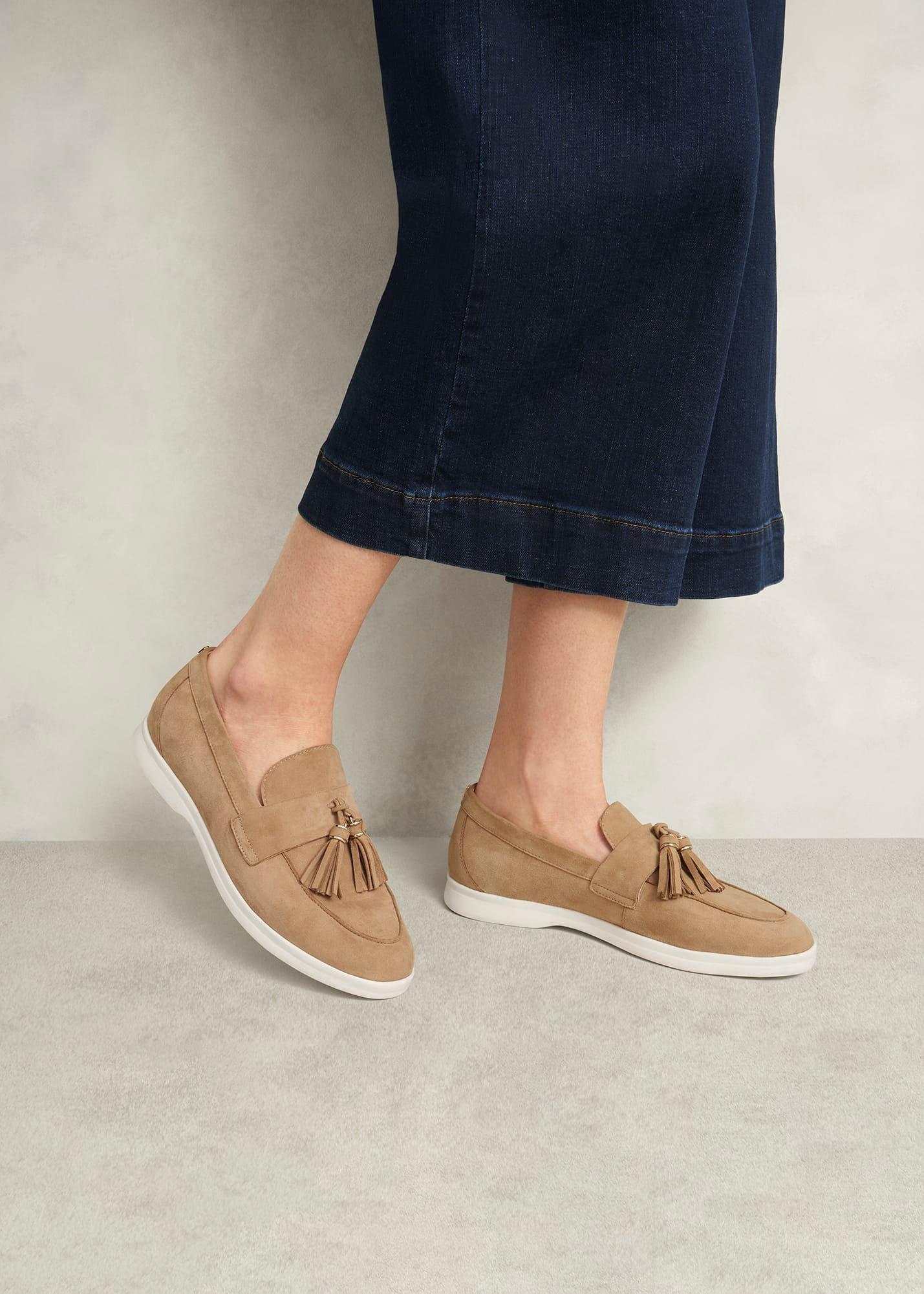 Dorset Suede Loafers, Light Camel, hi-res