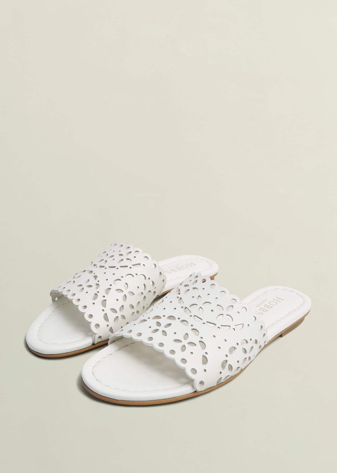 Brodie Leather Slides, Ivory, hi-res