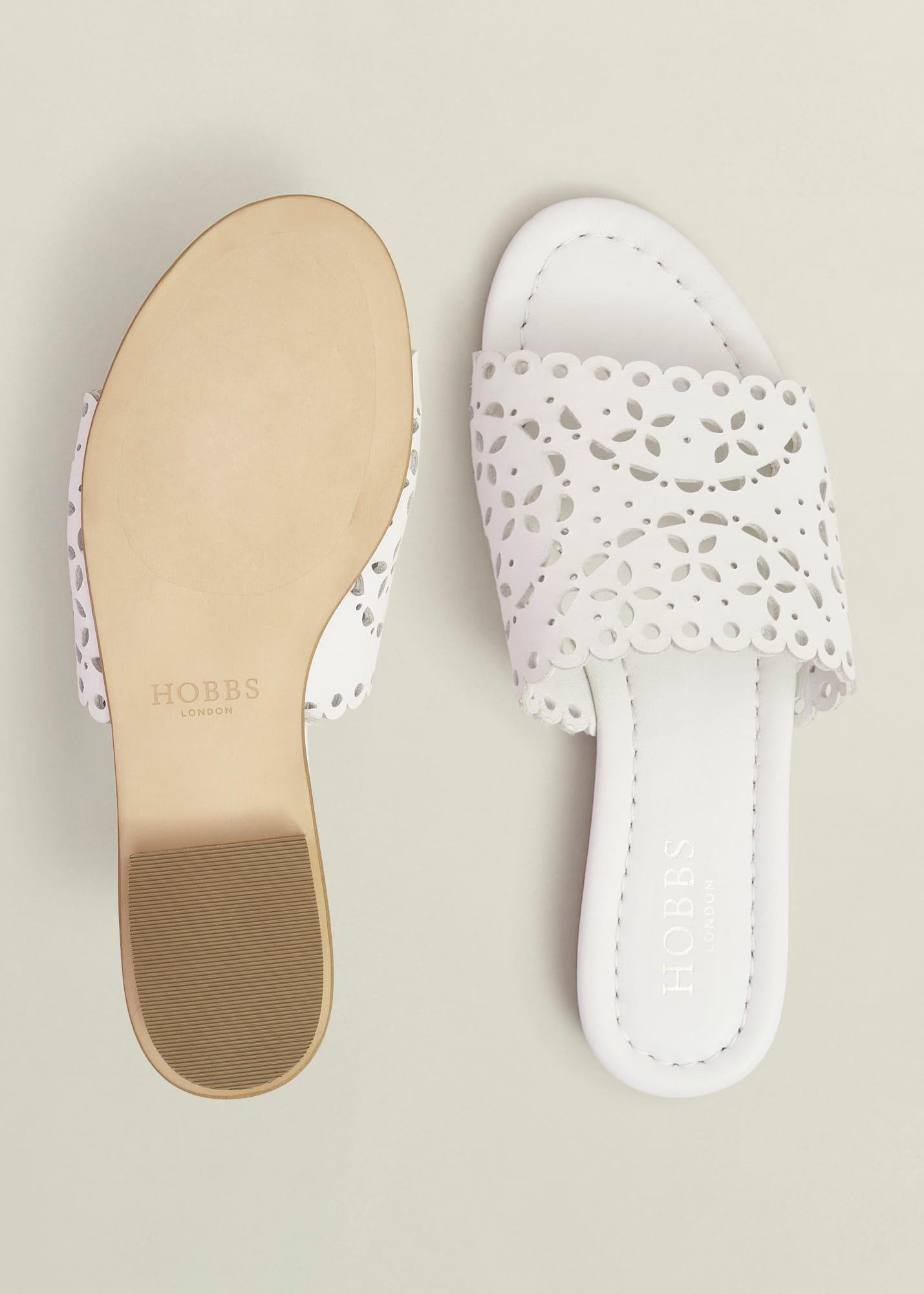 Brodie Leather Slides, Ivory, hi-res