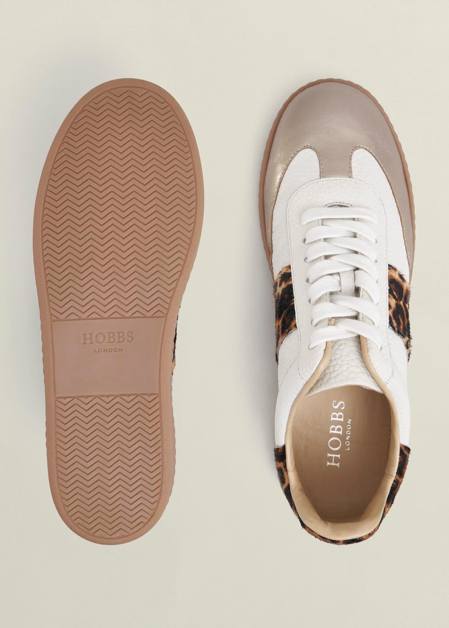 Etta Leather Trainers, Ivory Leopard, hi-res